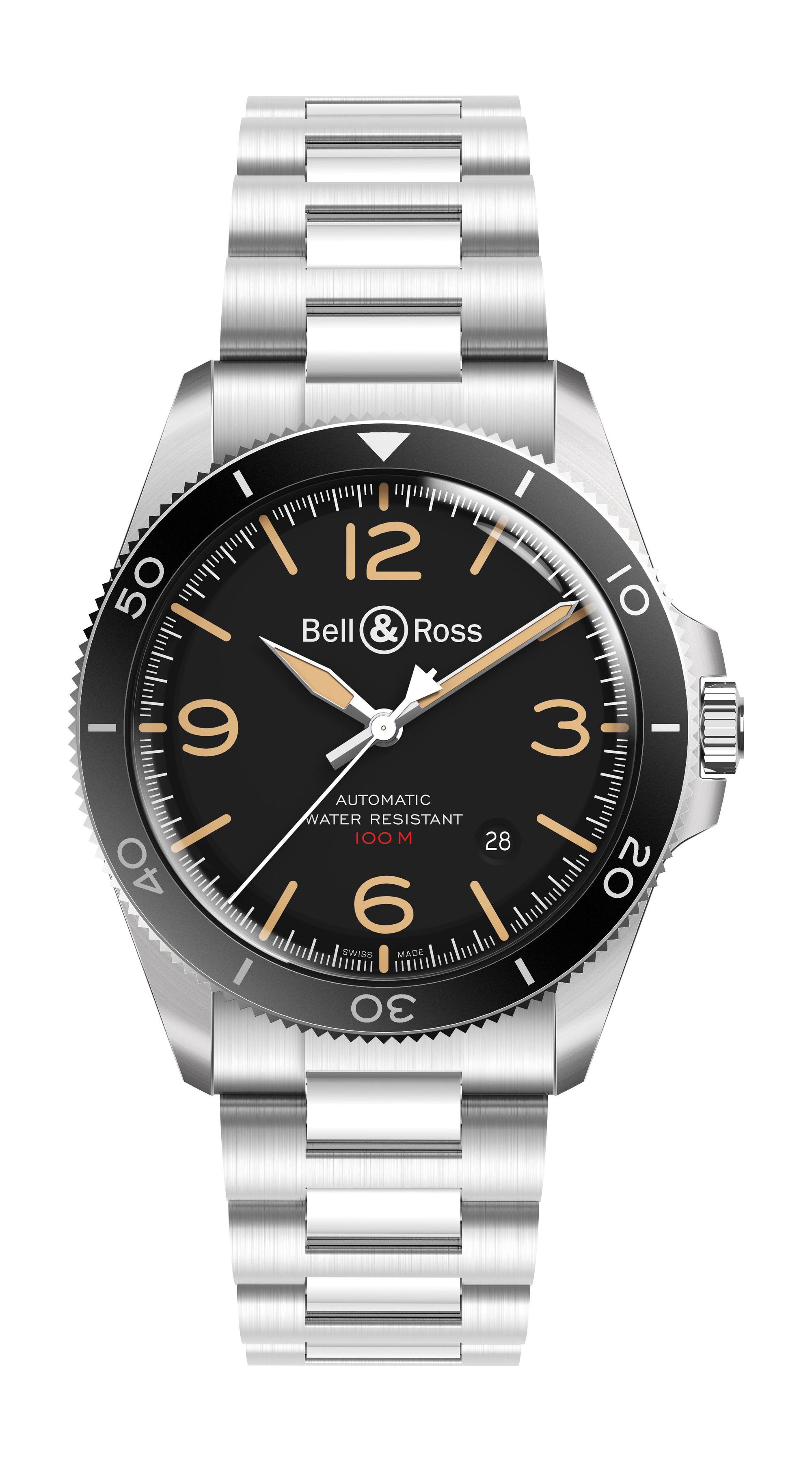 Bell & Ross BR V2-92 Steel Heritage luxury timepiece - detailed view