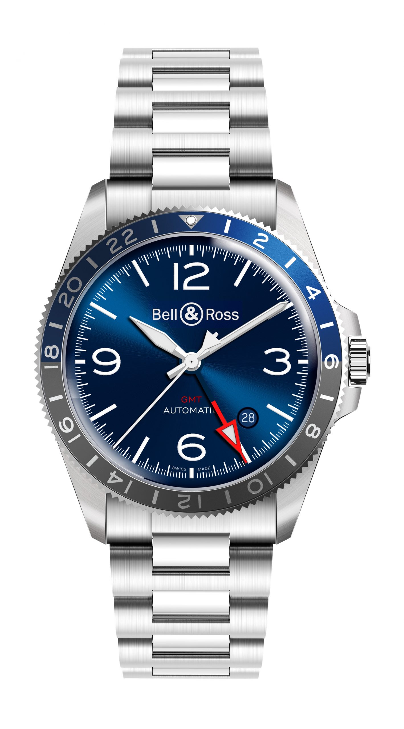 Bell & Ross BR V2-93 GMT Blue luxury timepiece - detailed view