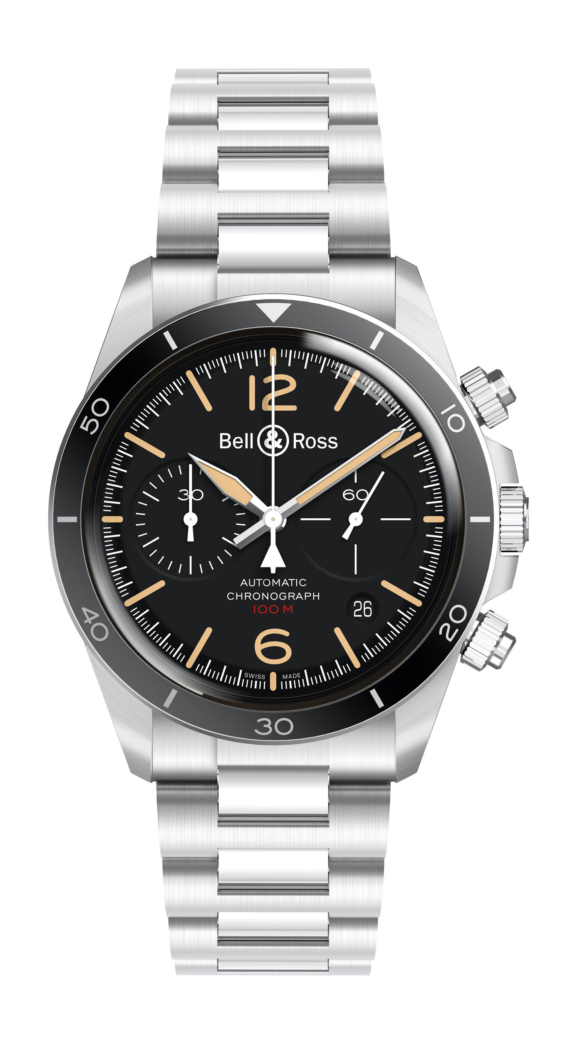 Bell & Ross BR V2-94 Steel Heritage luxury timepiece - detailed view
