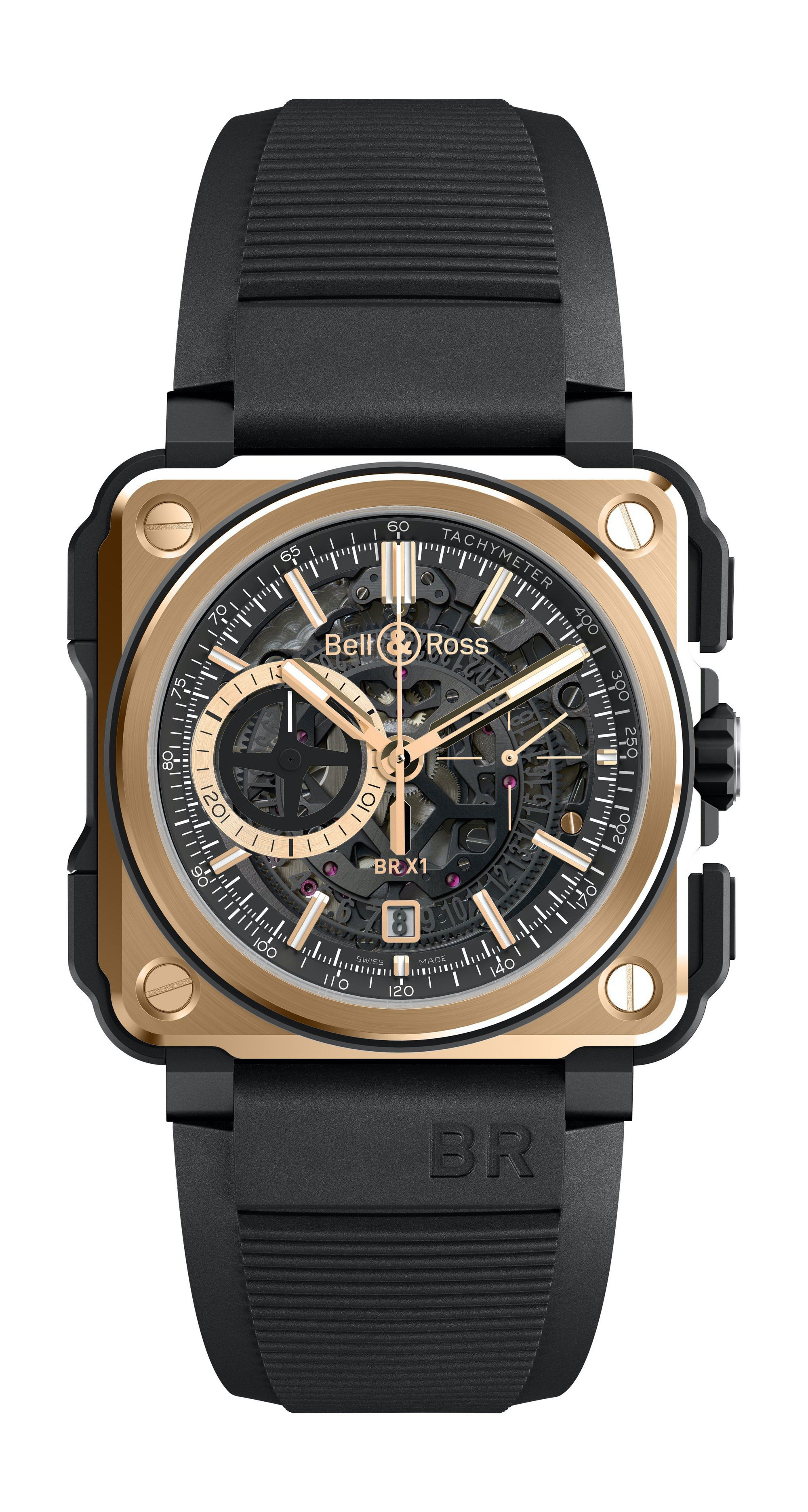 Bell & Ross BR X-1 ROSE GOLD & CERAMIC luxury timepiece - detailed view