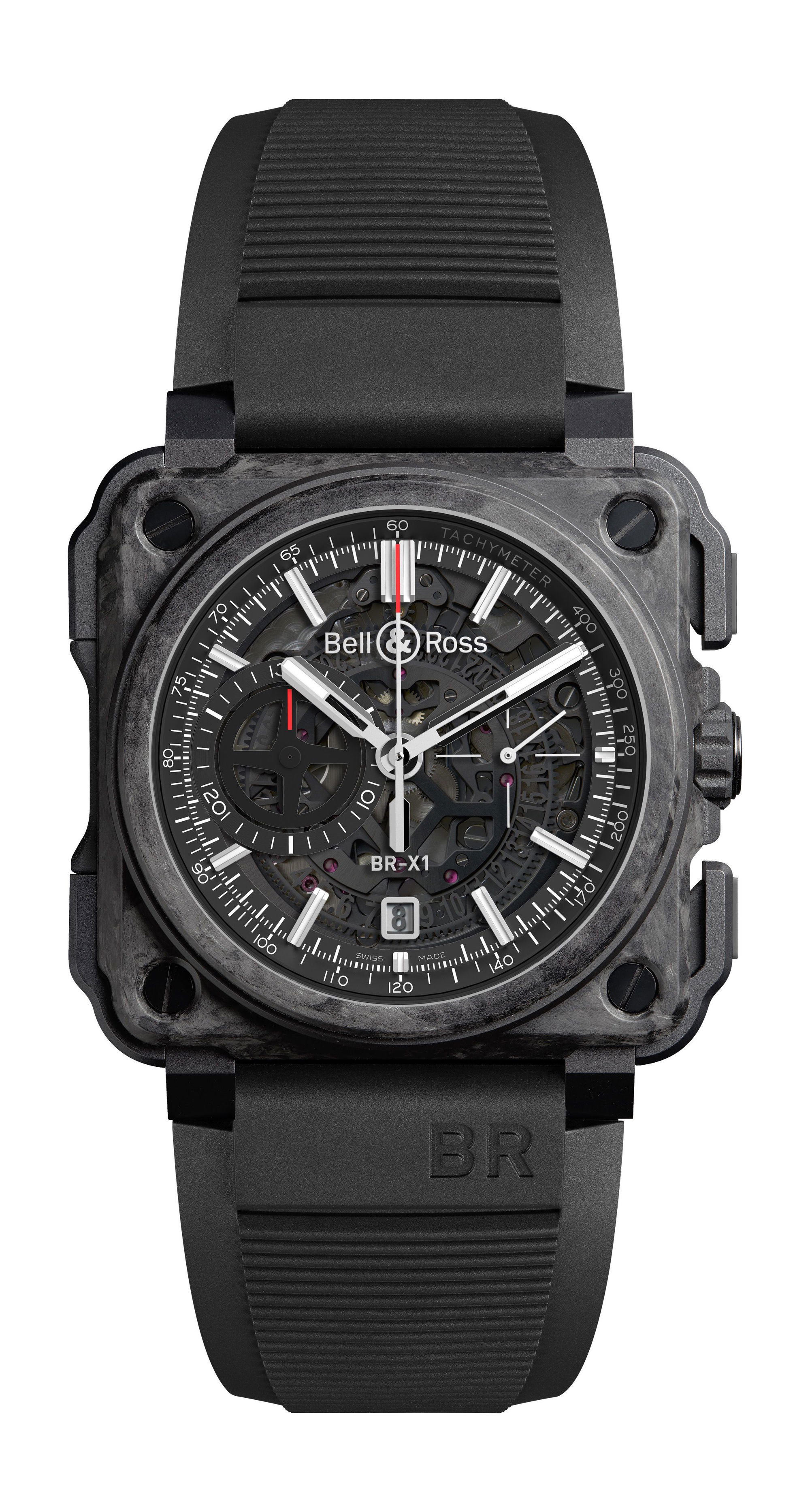 Bell & Ross BR-X1 TOURBILLON CARBONE FORGÉ luxury timepiece - detailed view