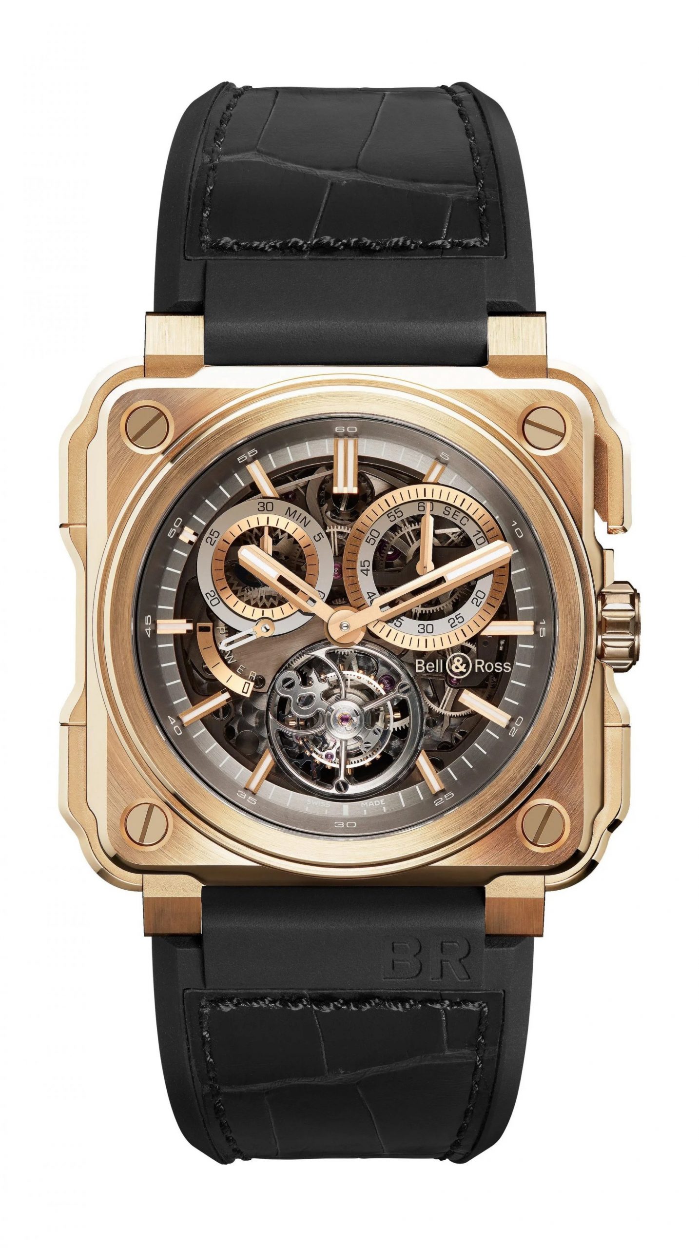 Bell & Ross BR-X1 Tourbillon Rose Gold luxury timepiece - detailed view