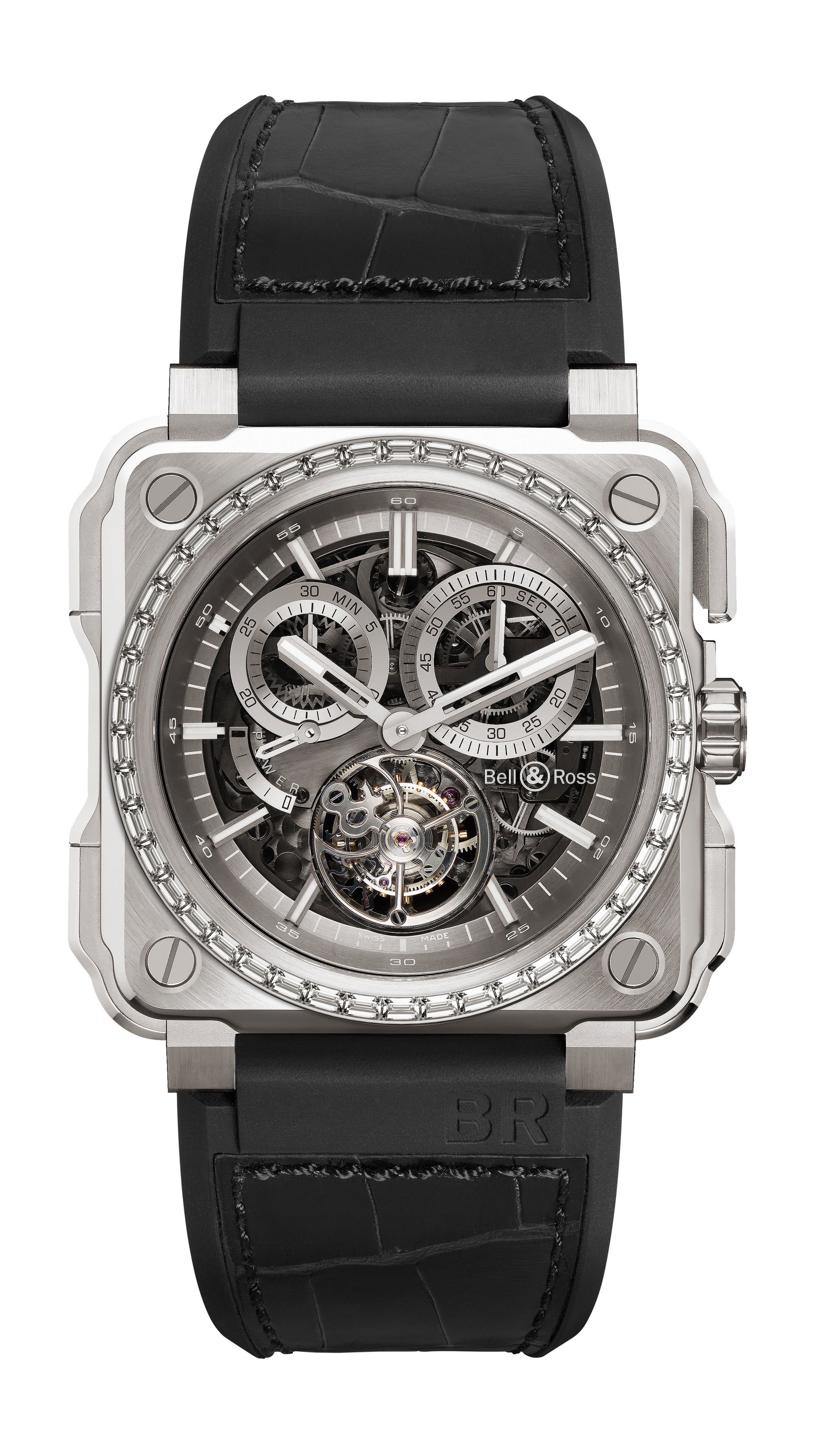 Bell & Ross BR-X1 TOURBILLON TITANIUM DIAMONDS luxury timepiece - detailed view