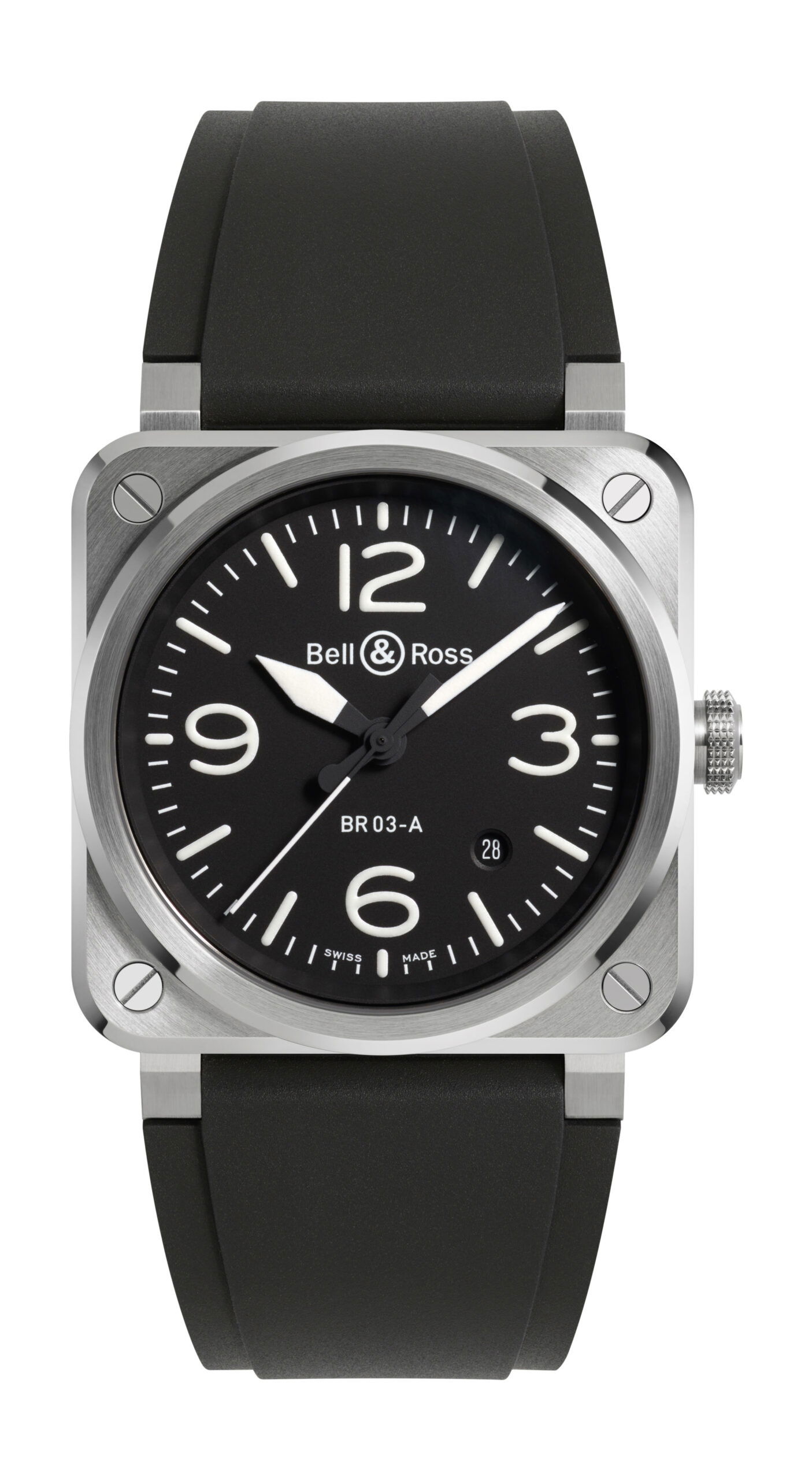 Bell & Ross BR 03 Black Steel luxury timepiece - detailed view