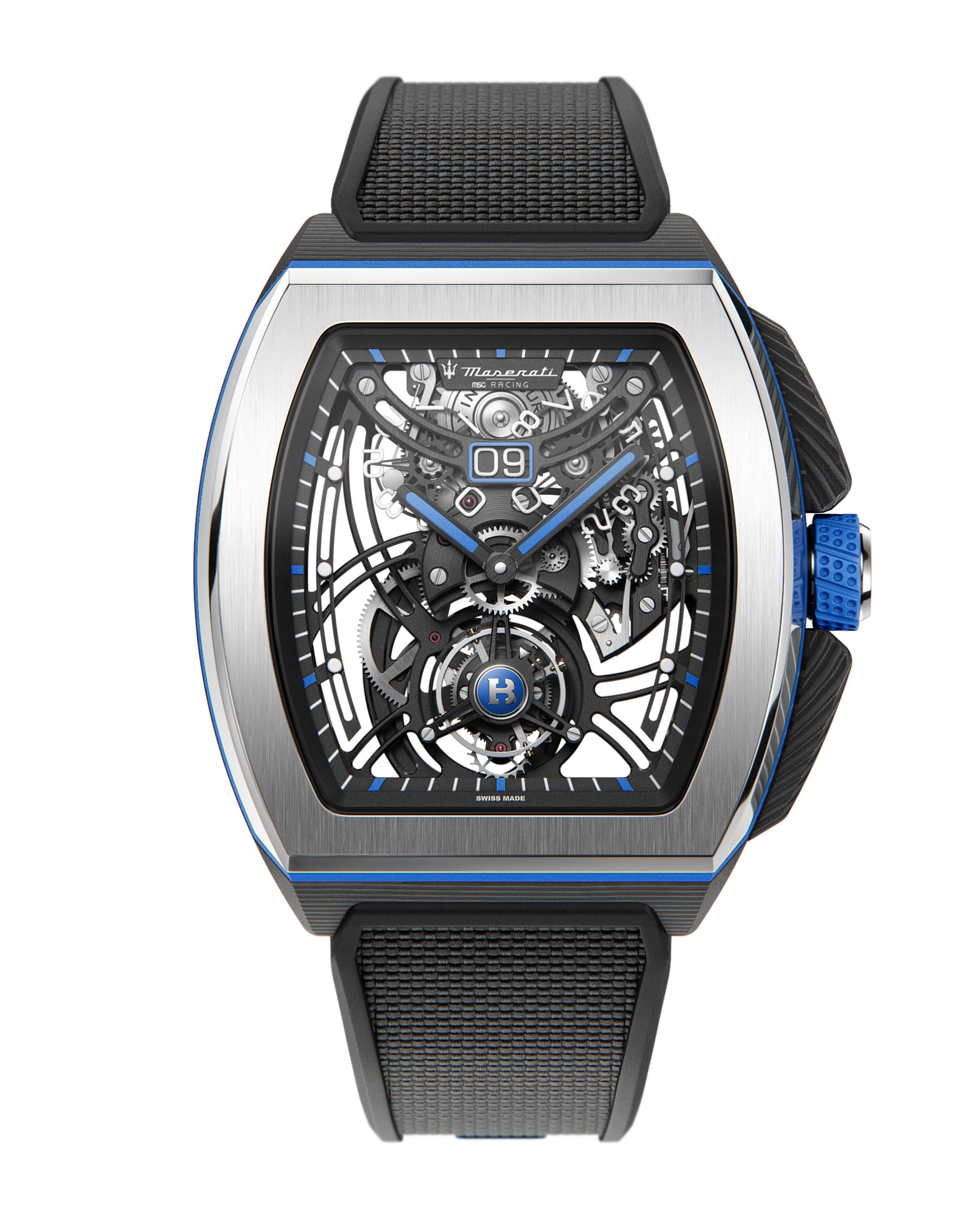 Bianchet BIANCHET x MASERATI MSG Racing Flying Tourbillon Grande Date B 1.618 luxury timepiece - detailed view
