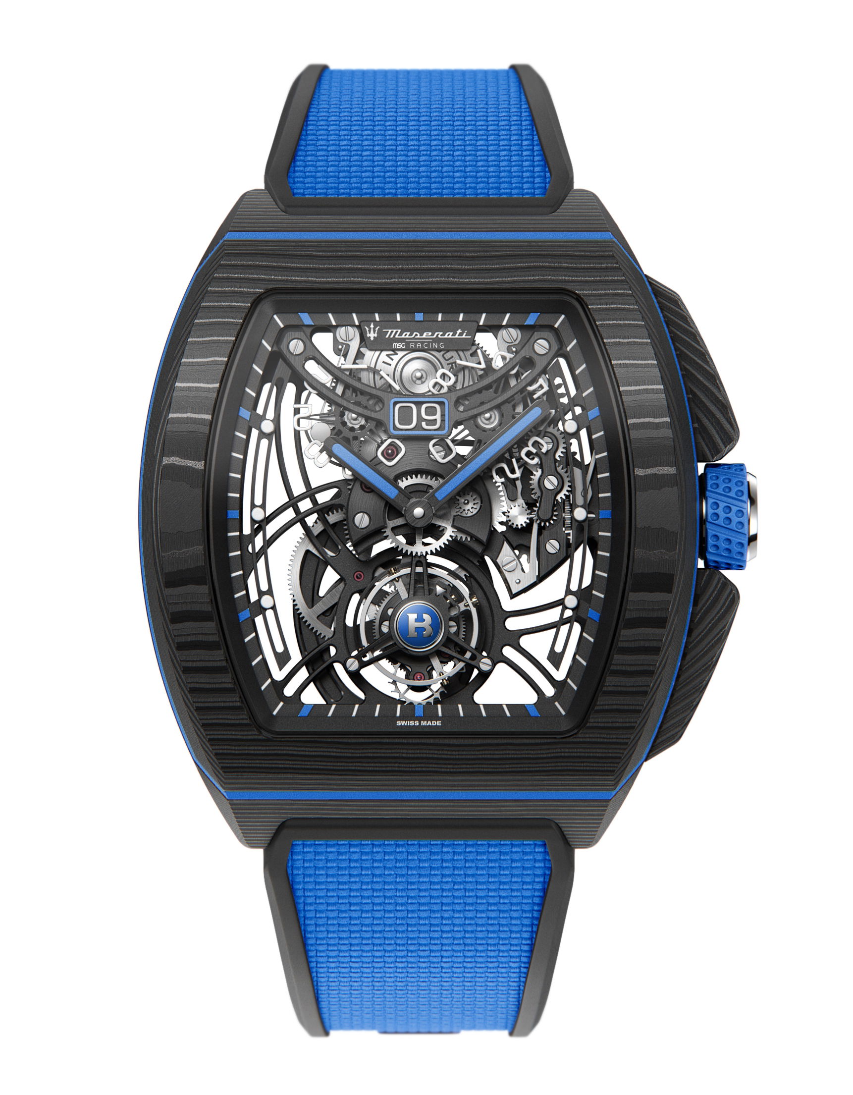 Bianchet BIANCHET x MASERATI MSG Racing Flying Tourbillon Grande Date B 1.618 luxury timepiece - detailed view