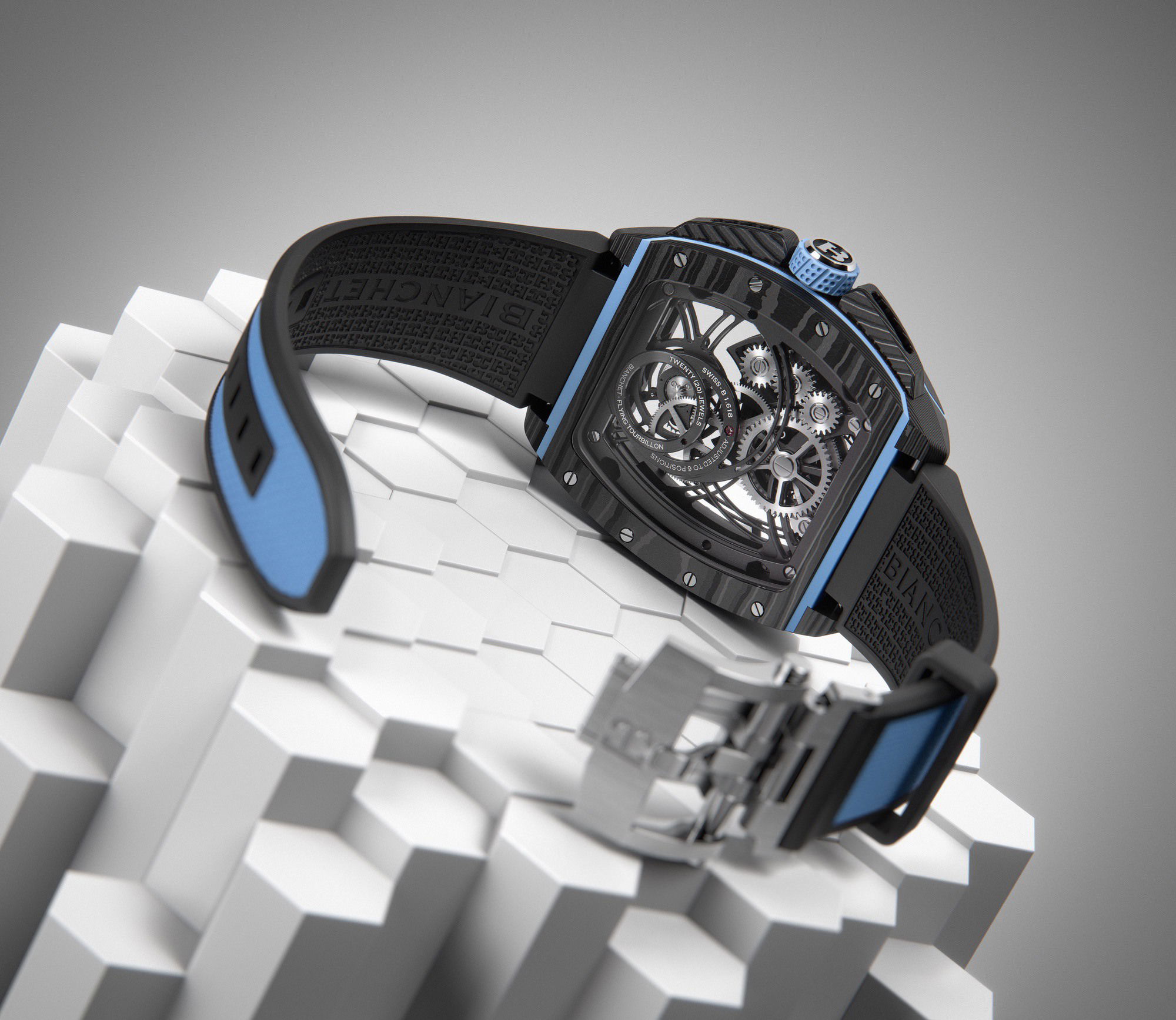 Bianchet Flying Tourbillon Grande Date B1.618 Carbon Sky Blue - View 3