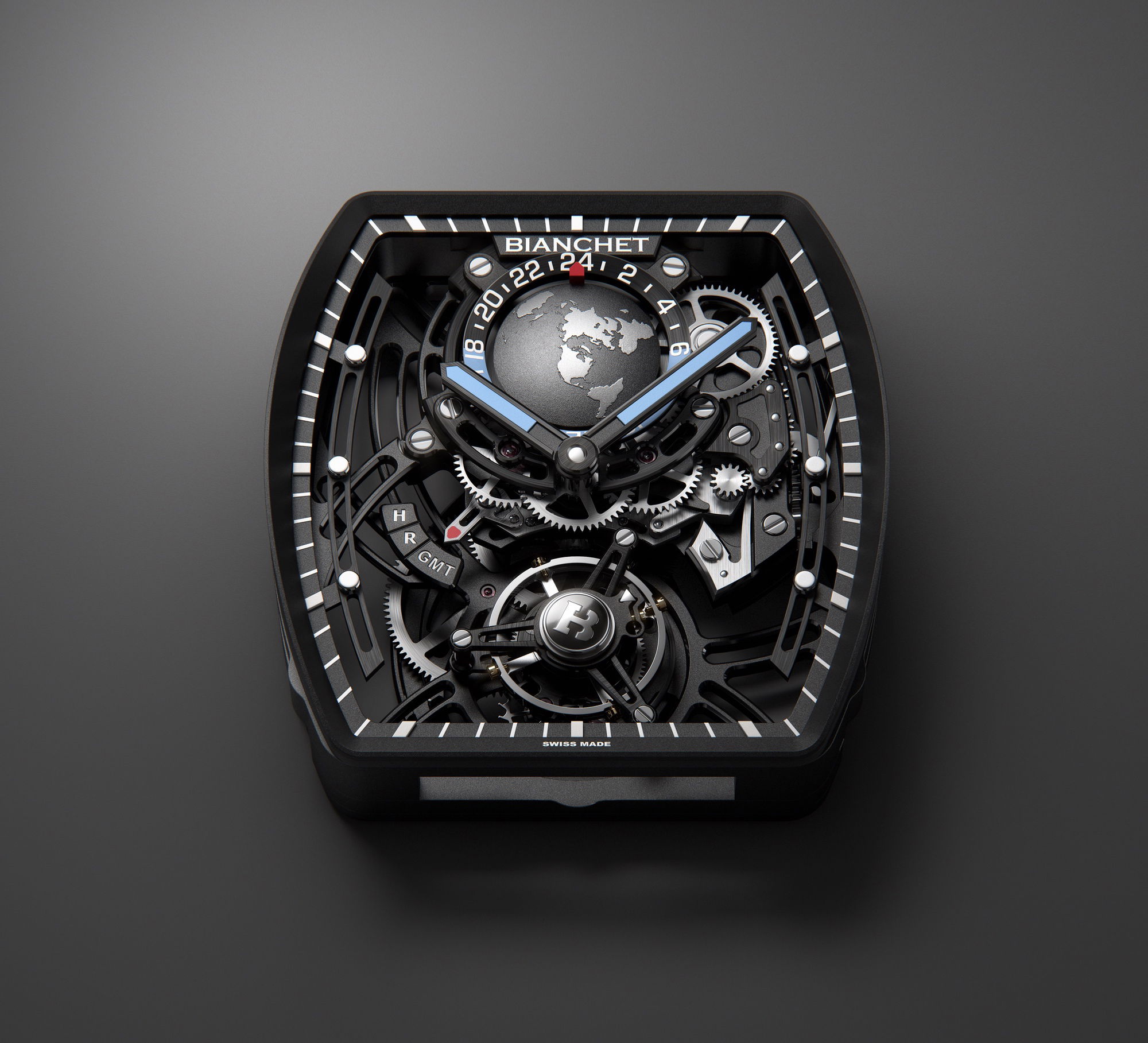 Bianchet Flying Tourbillon Sport GMT Carbon Sky Blue - View 3