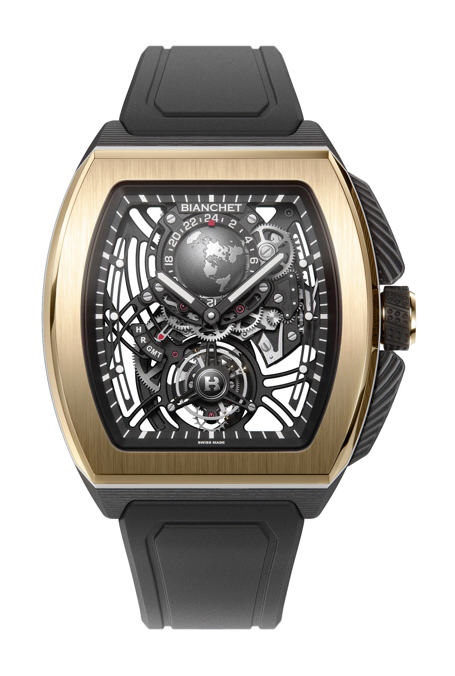 Bianchet Flying Tourbillon Sport GMT Hybrid Gold luxury timepiece - detailed view