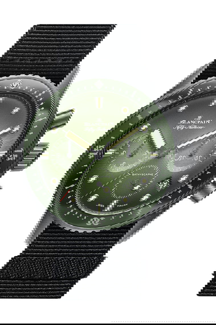 Blancpain Fifty Fathoms Bathyscaphe Chronographe Flyback luxury timepiece - detailed view