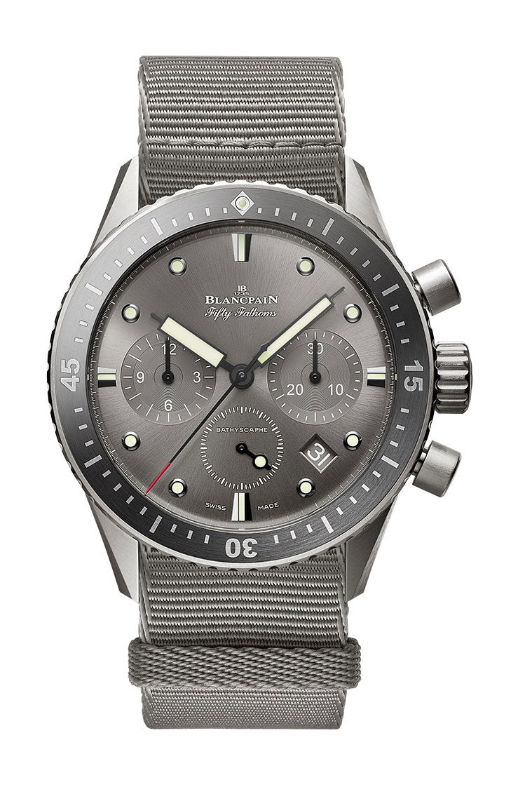 Blancpain Fifty Fathoms Bathyscaphe Chronographe Flyback luxury timepiece - detailed view