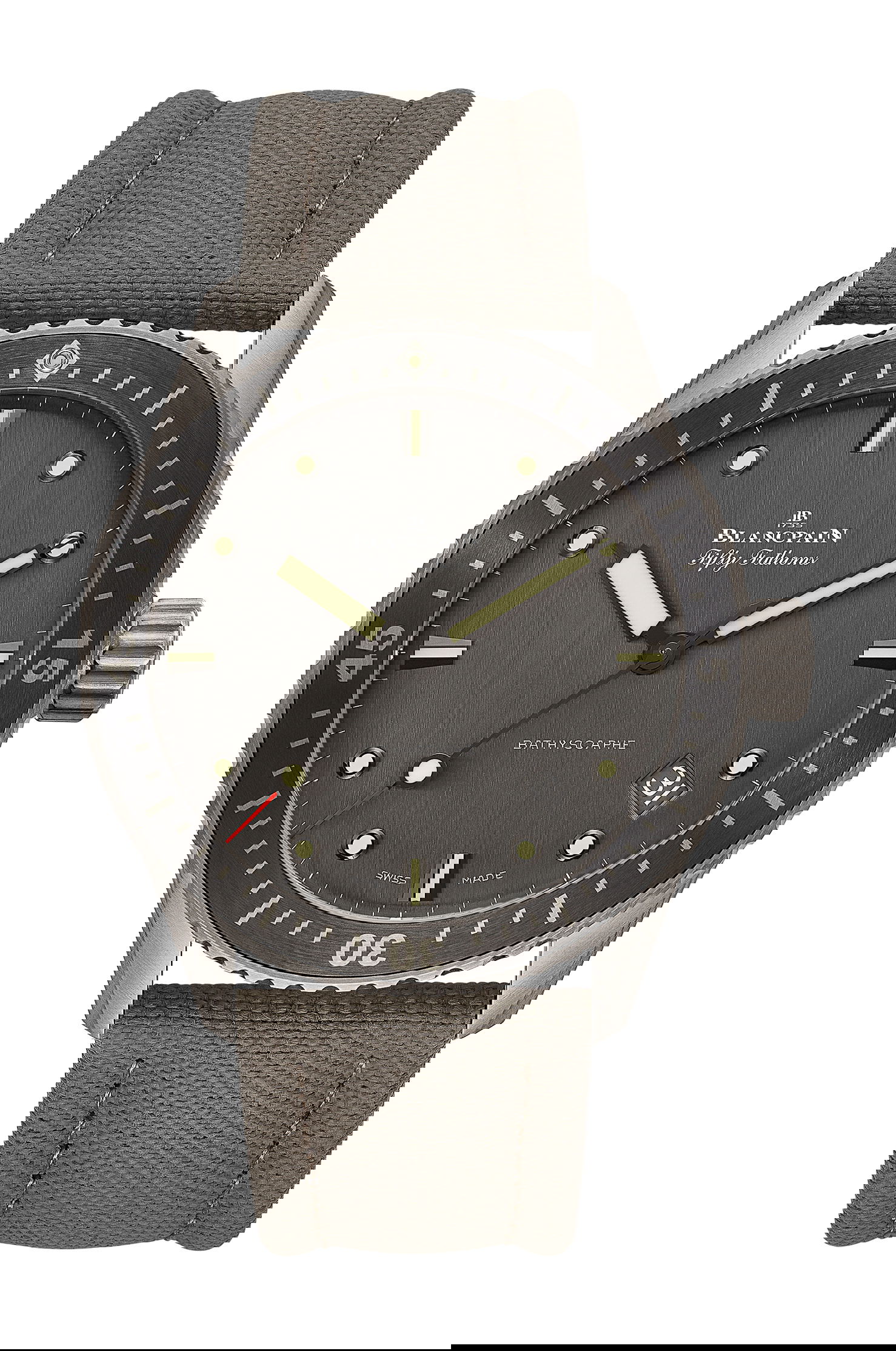Blancpain Fifty Fathoms Bathyscaphe Titanium luxury timepiece - detailed view
