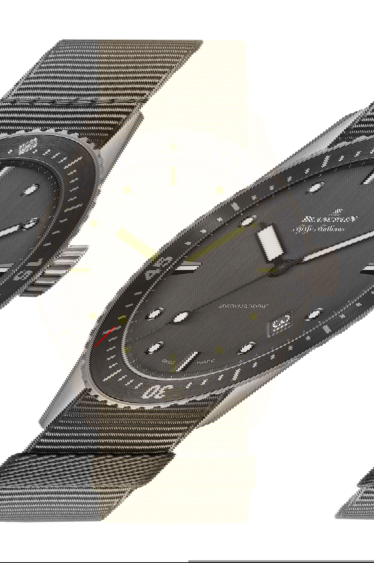 Blancpain Fifty Fathoms Bathyscaphe Titanium luxury timepiece - detailed view