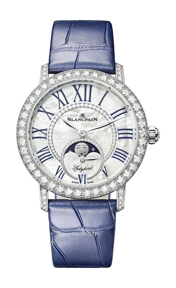Blancpain Ladybird Colors Phase de Lune luxury timepiece - detailed view