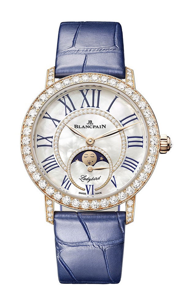 Blancpain Ladybird Colors Phase de Lune luxury timepiece - detailed view