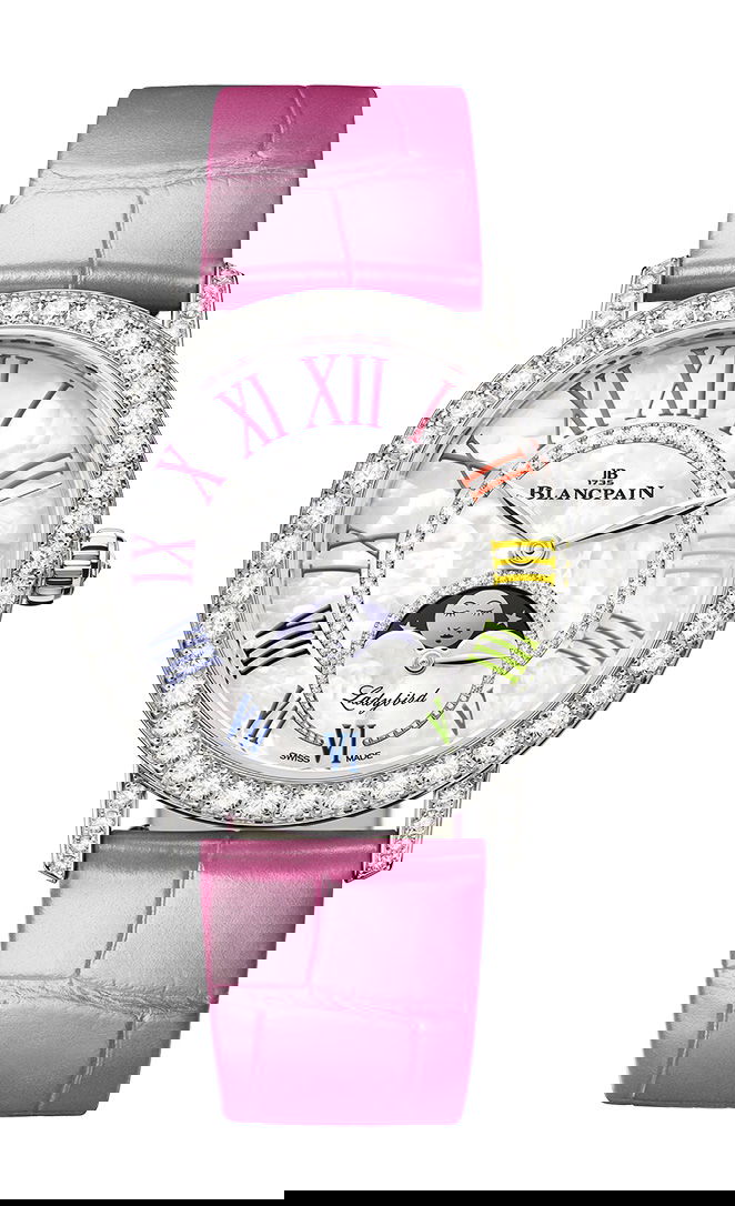 Blancpain Ladybird Colors Phase de Lune luxury timepiece - detailed view