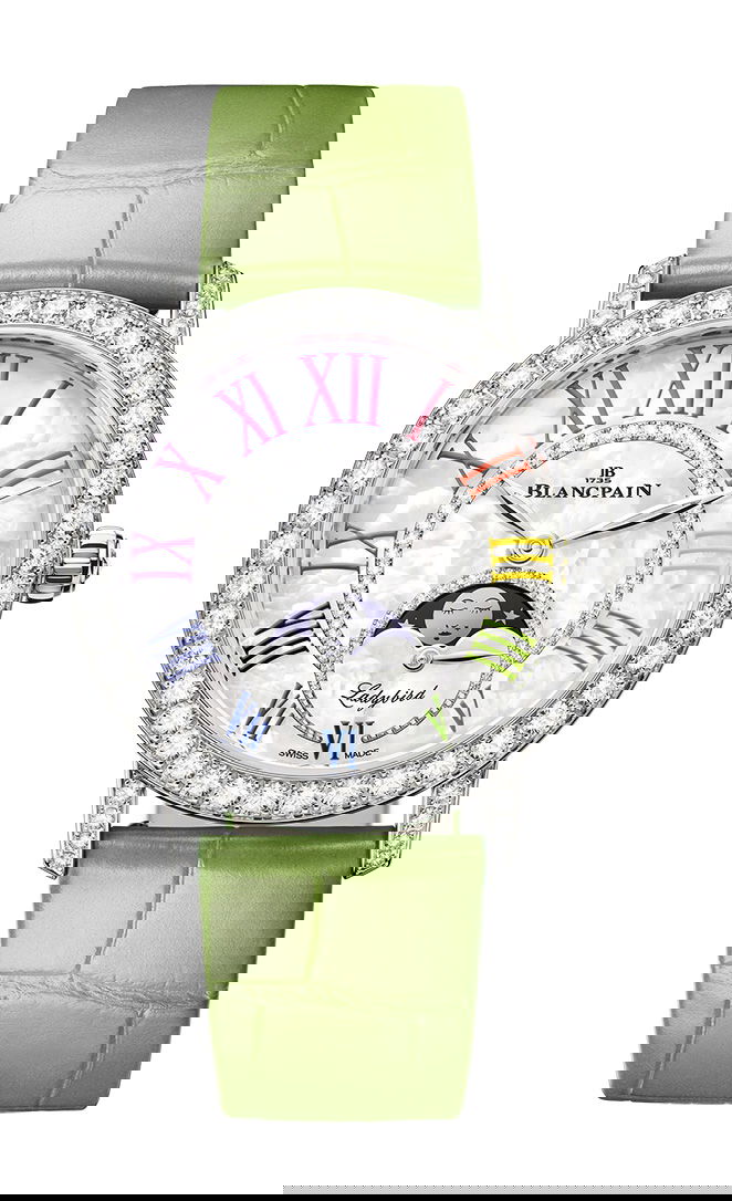 Blancpain Ladybird Colors Phase de Lune luxury timepiece - detailed view