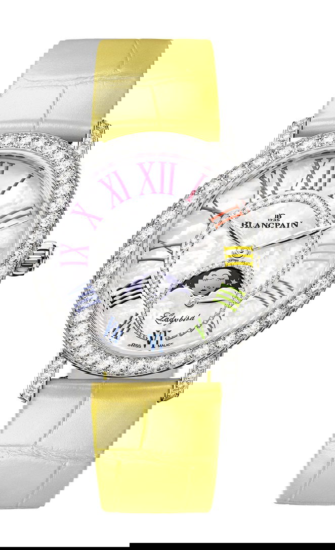 Blancpain Ladybird Colors Phase de Lune luxury timepiece - detailed view