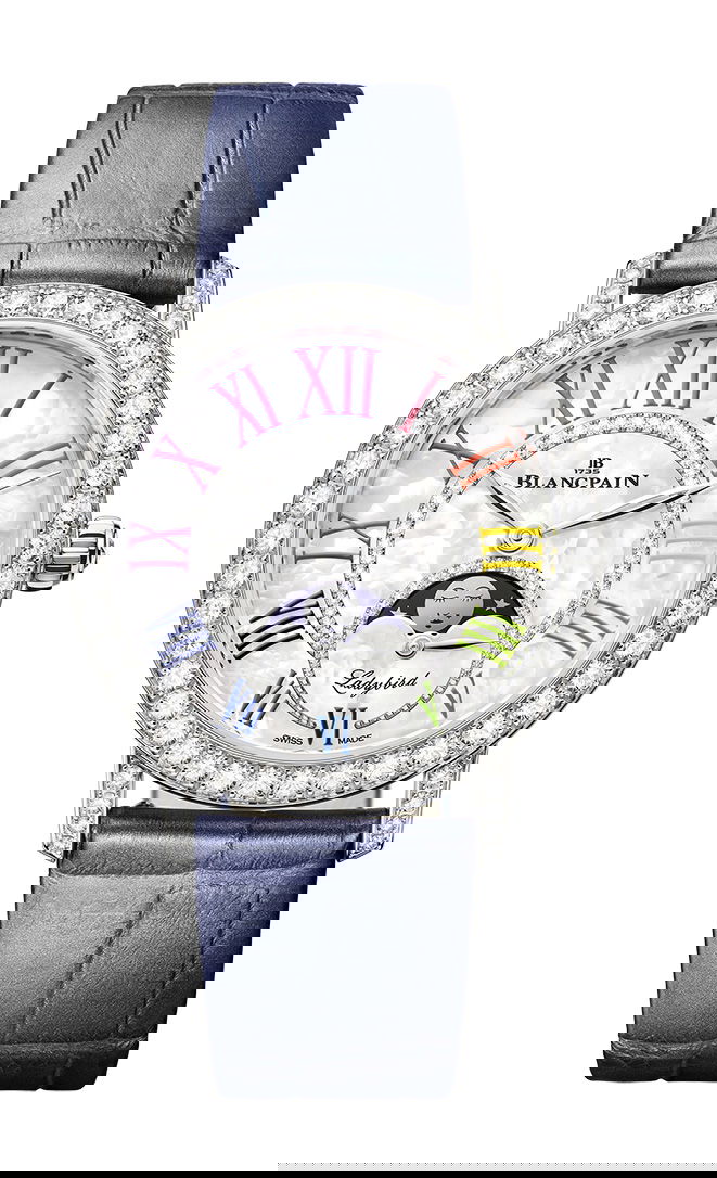 Blancpain Ladybird Colors Phase de Lune luxury timepiece - detailed view