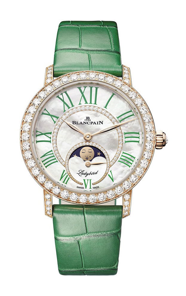 Blancpain Ladybird Colors Phase de Lune luxury timepiece - detailed view