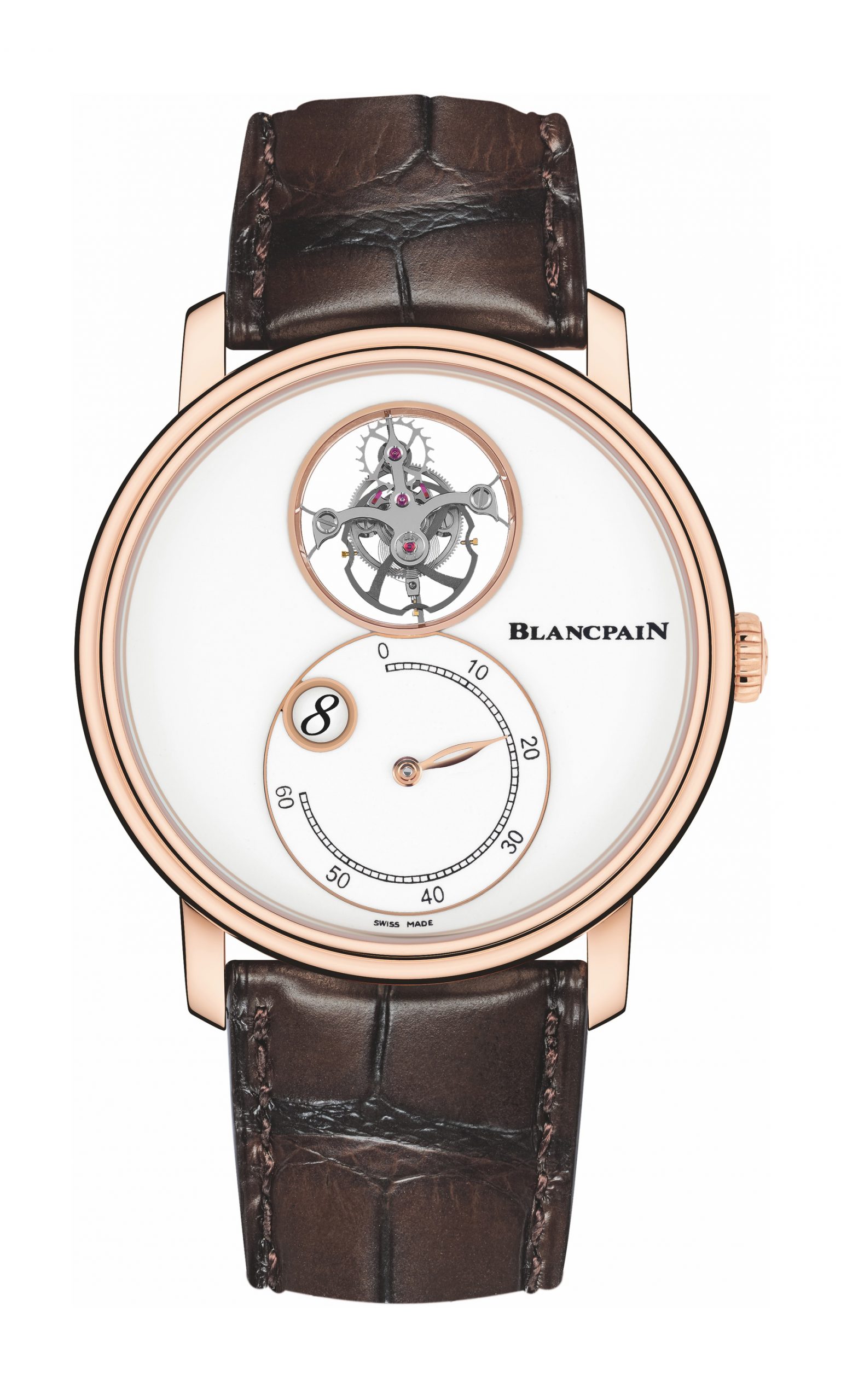 Blancpain Villeret Tourbillon Volant Heure Sautante Minute Retrograde luxury timepiece - detailed view