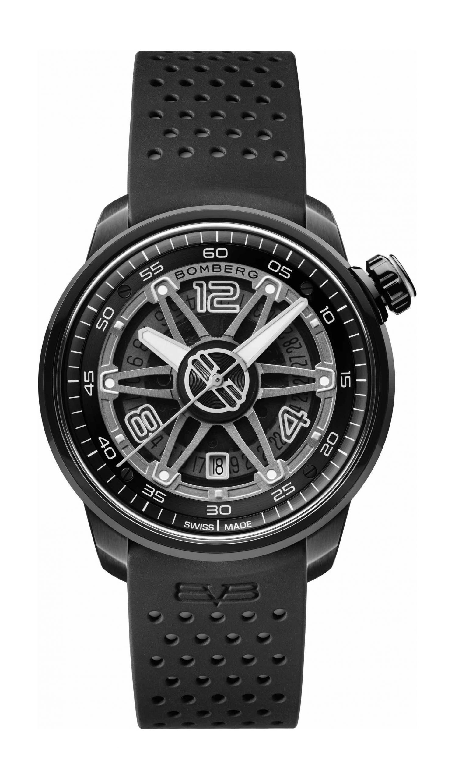 Bomberg BB-01 Automatic Black luxury timepiece - detailed view