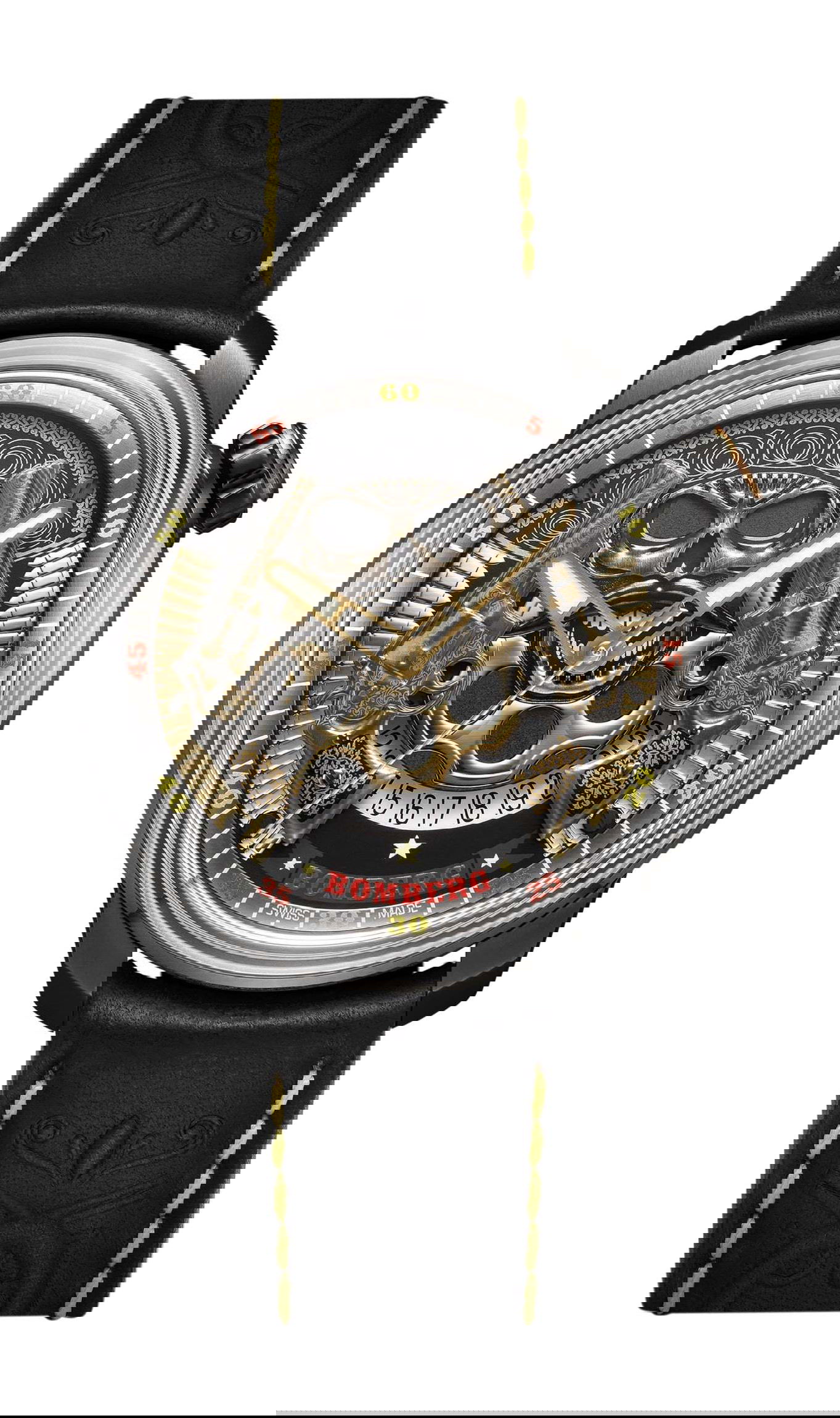 Bomberg BB-01 Automatic Pistoleros Gold luxury timepiece - detailed view