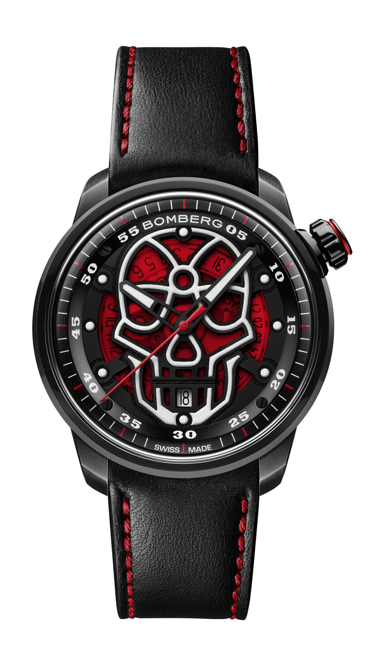 Bomberg BB-01 AUTOMATIC RED SKULL watch