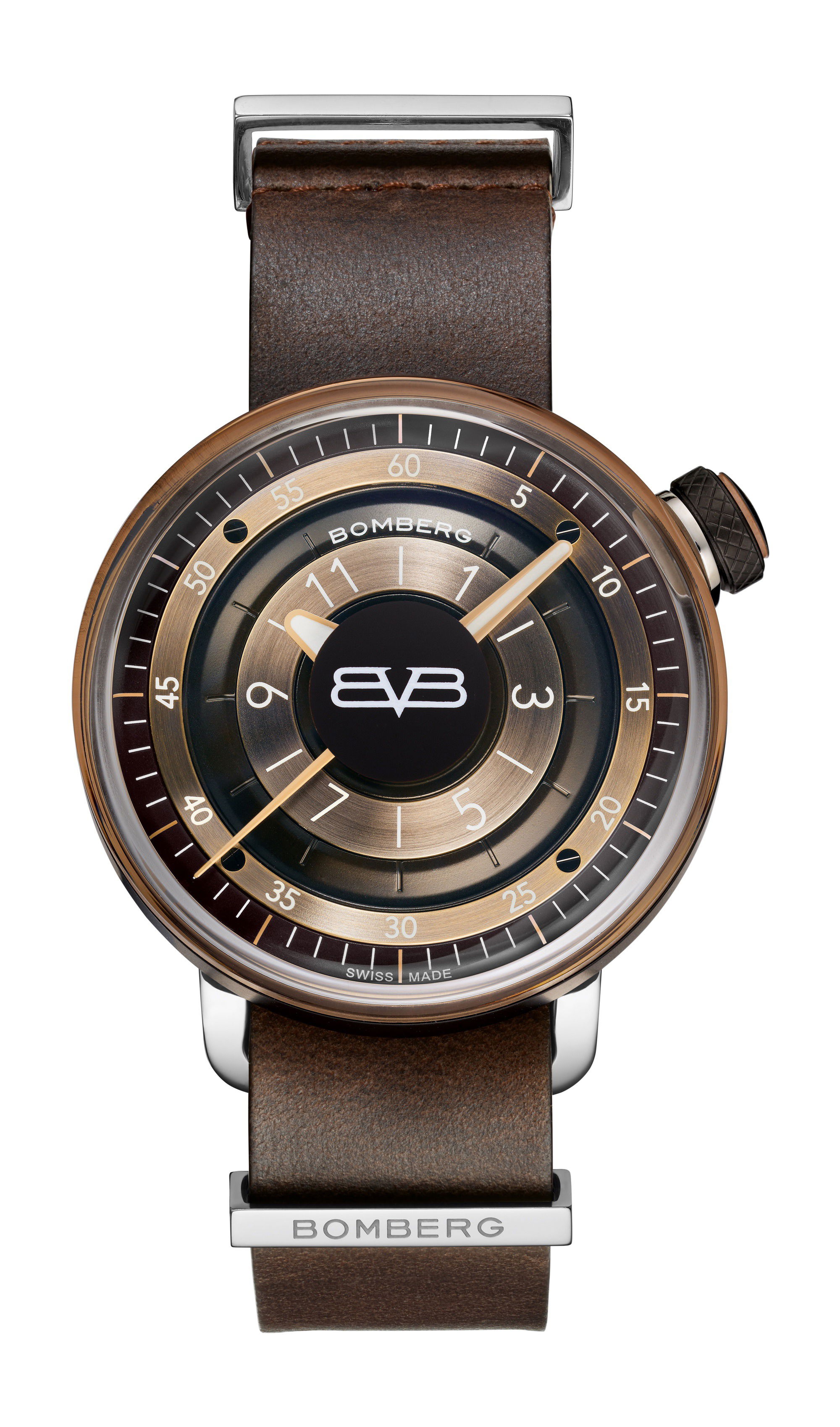 Bomberg BB-01 BROWN luxury timepiece - detailed view