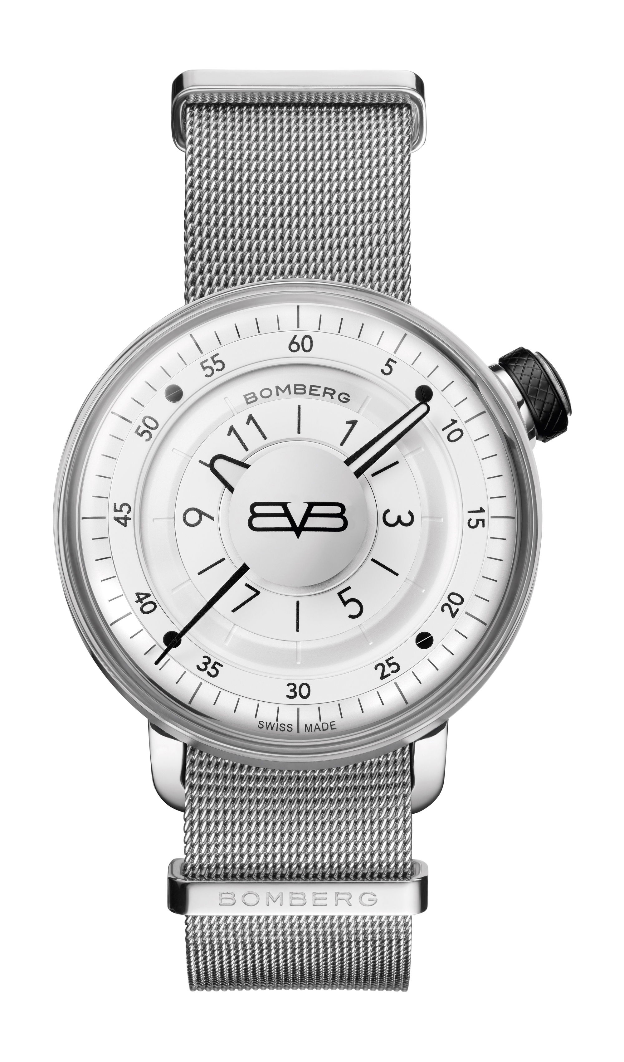 Bomberg BB-01 IVORY & SILVER luxury timepiece - detailed view