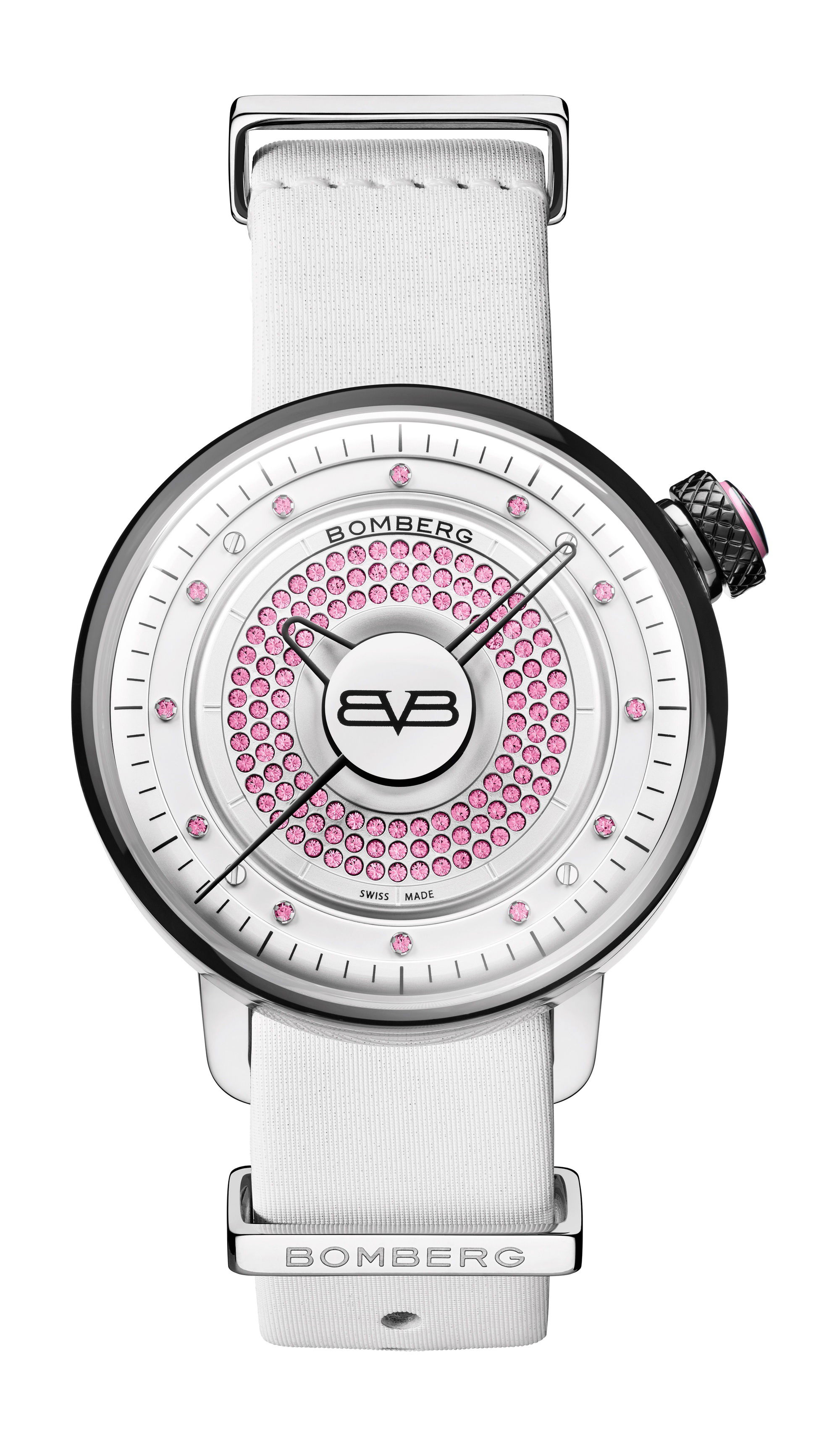 Bomberg BB-01 LADY SKYLIGHTER PINK & WHITE luxury timepiece - detailed view