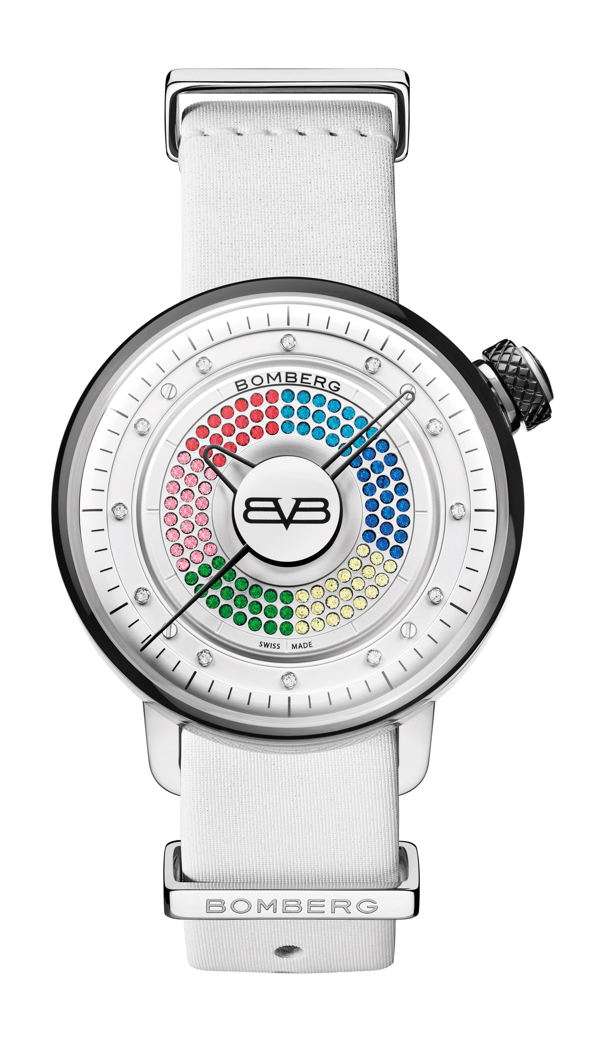 Bomberg BB-01 LADY SKYLIGHTER WHITE luxury timepiece - detailed view