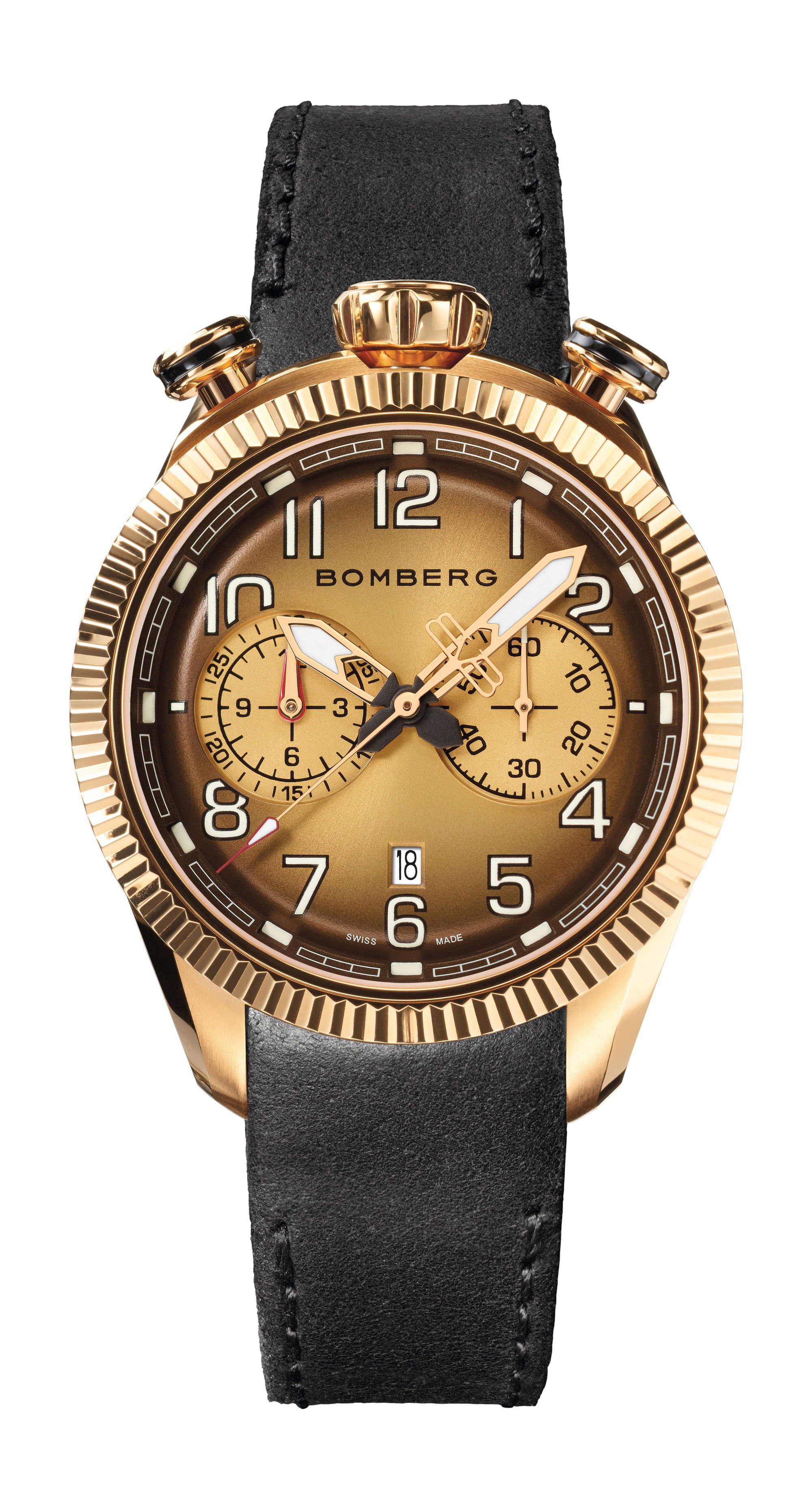Bomberg BB-68 BROWN & BLACK luxury timepiece - detailed view