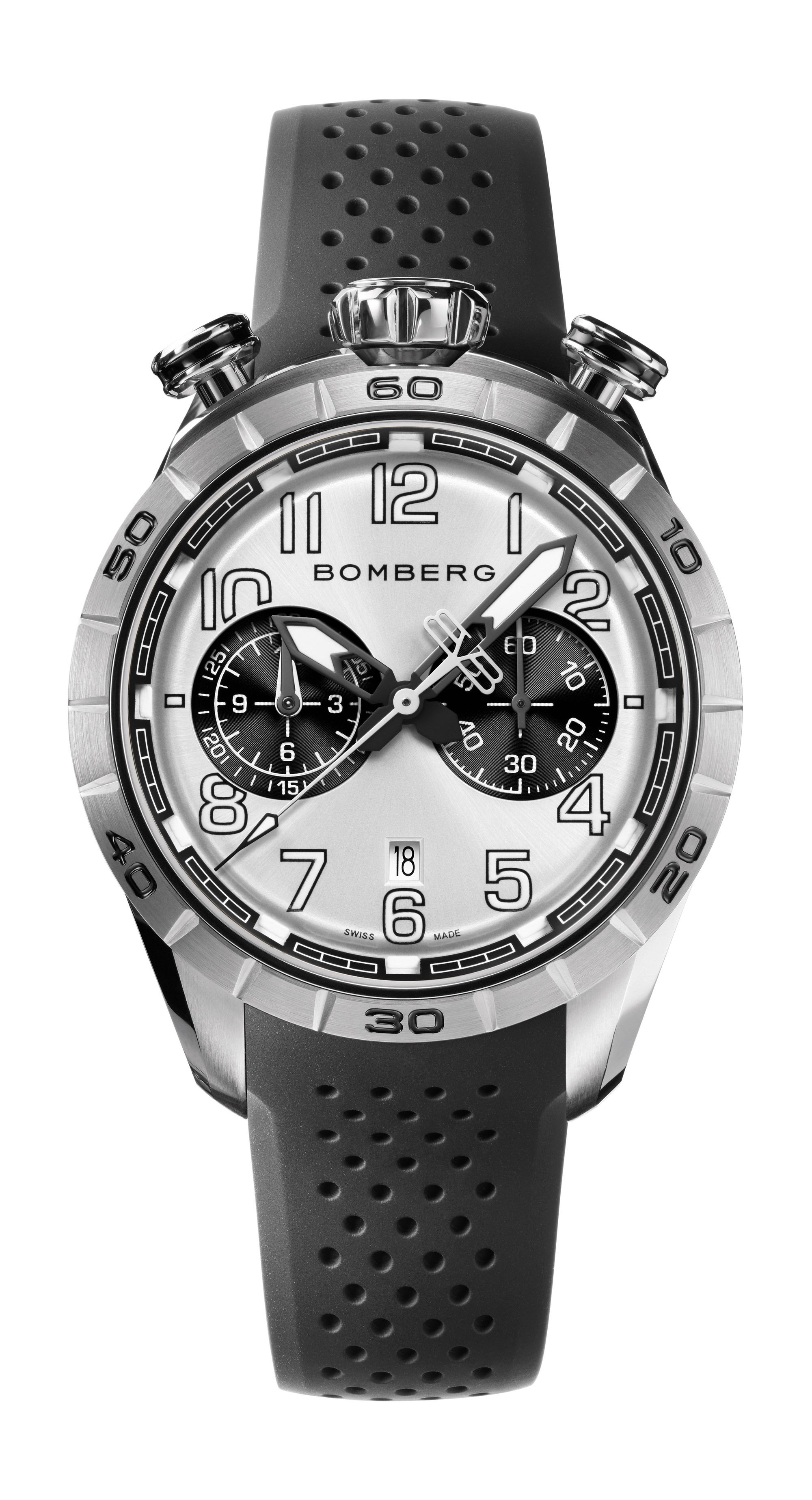 Bomberg BB-68 GREY & BLACK luxury timepiece - detailed view