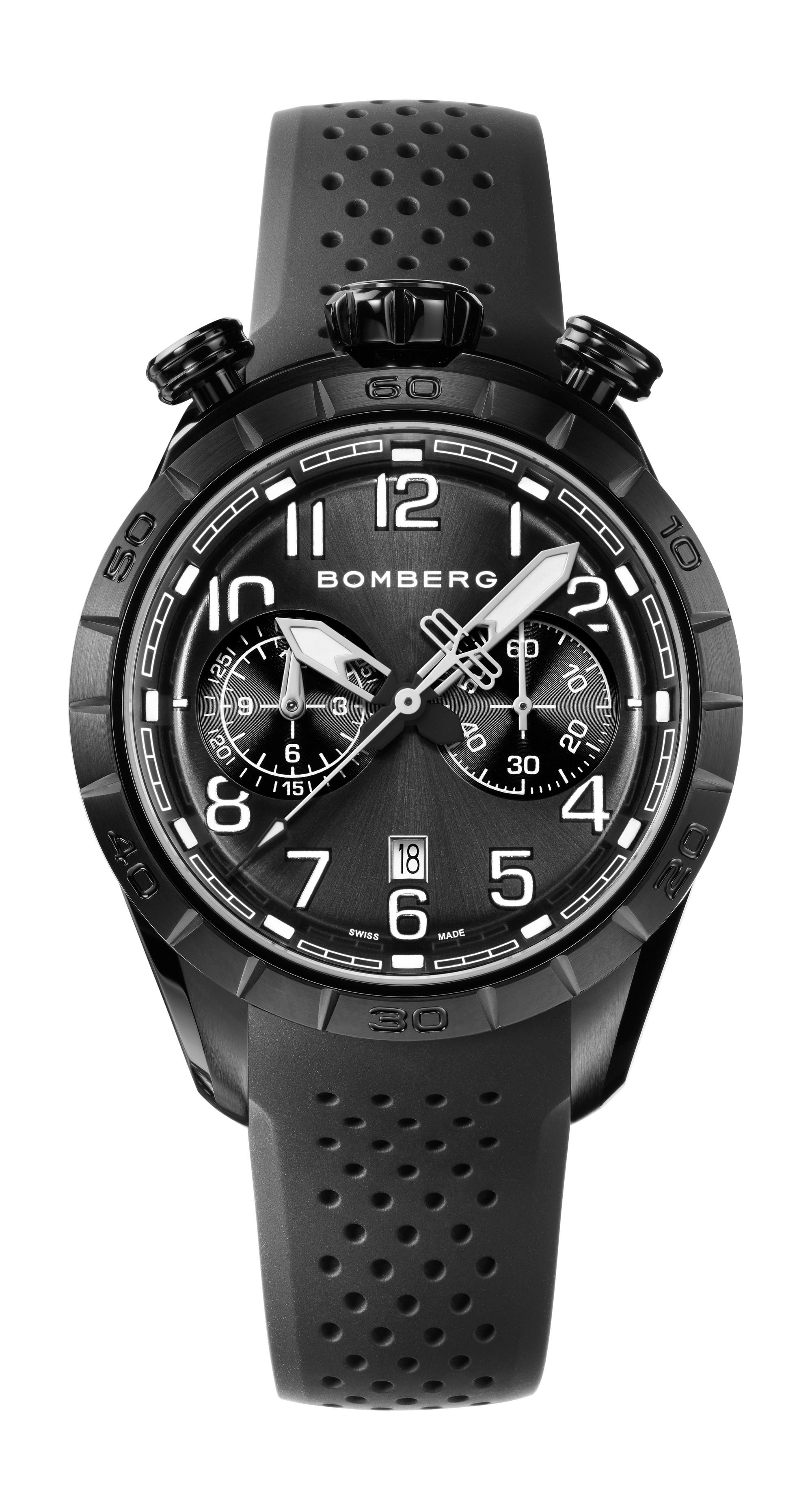 Bomberg BB-68 Racer Black luxury timepiece - detailed view
