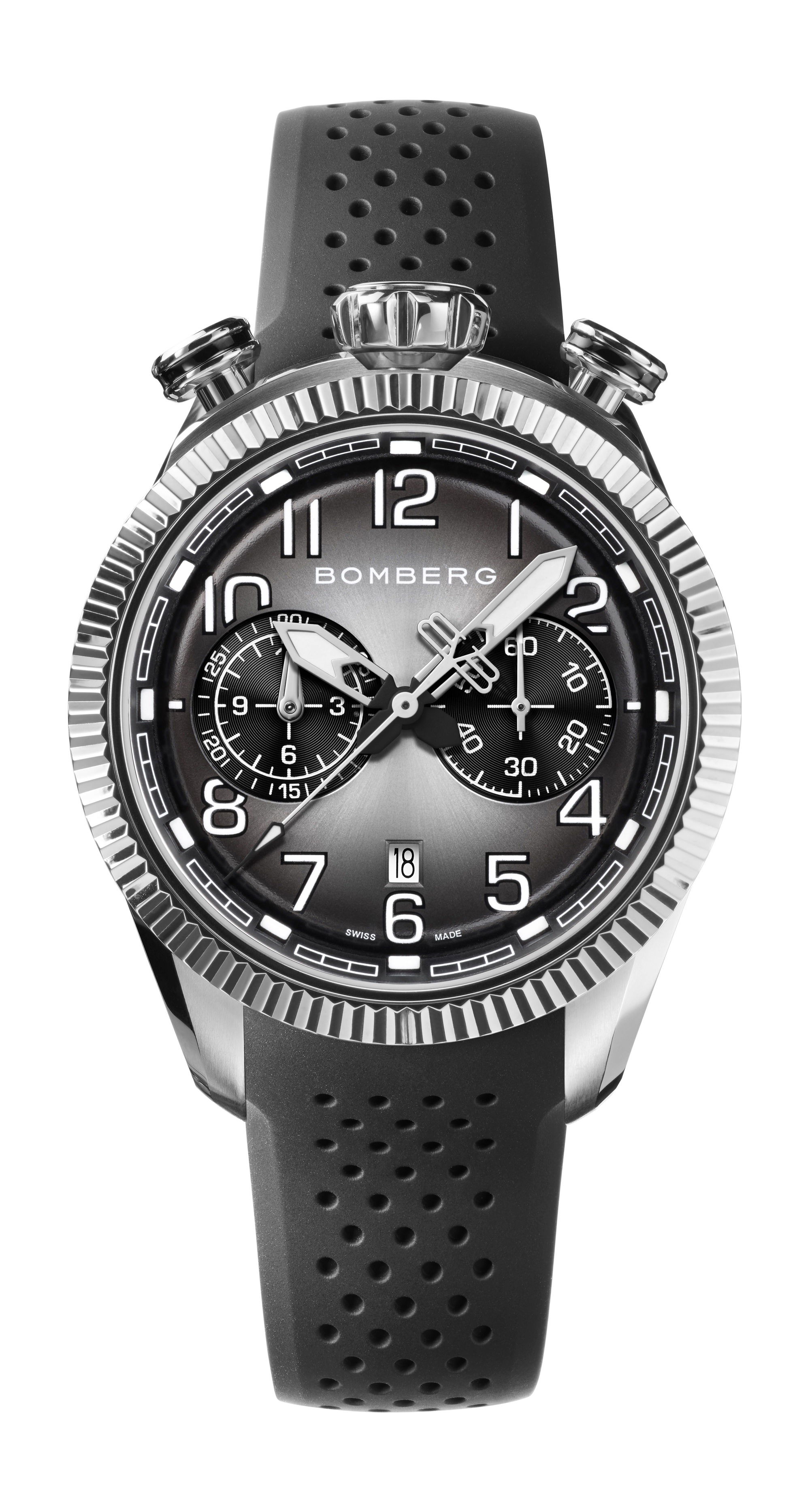 Bomberg BB-68 Smoked Black luxury timepiece - detailed view