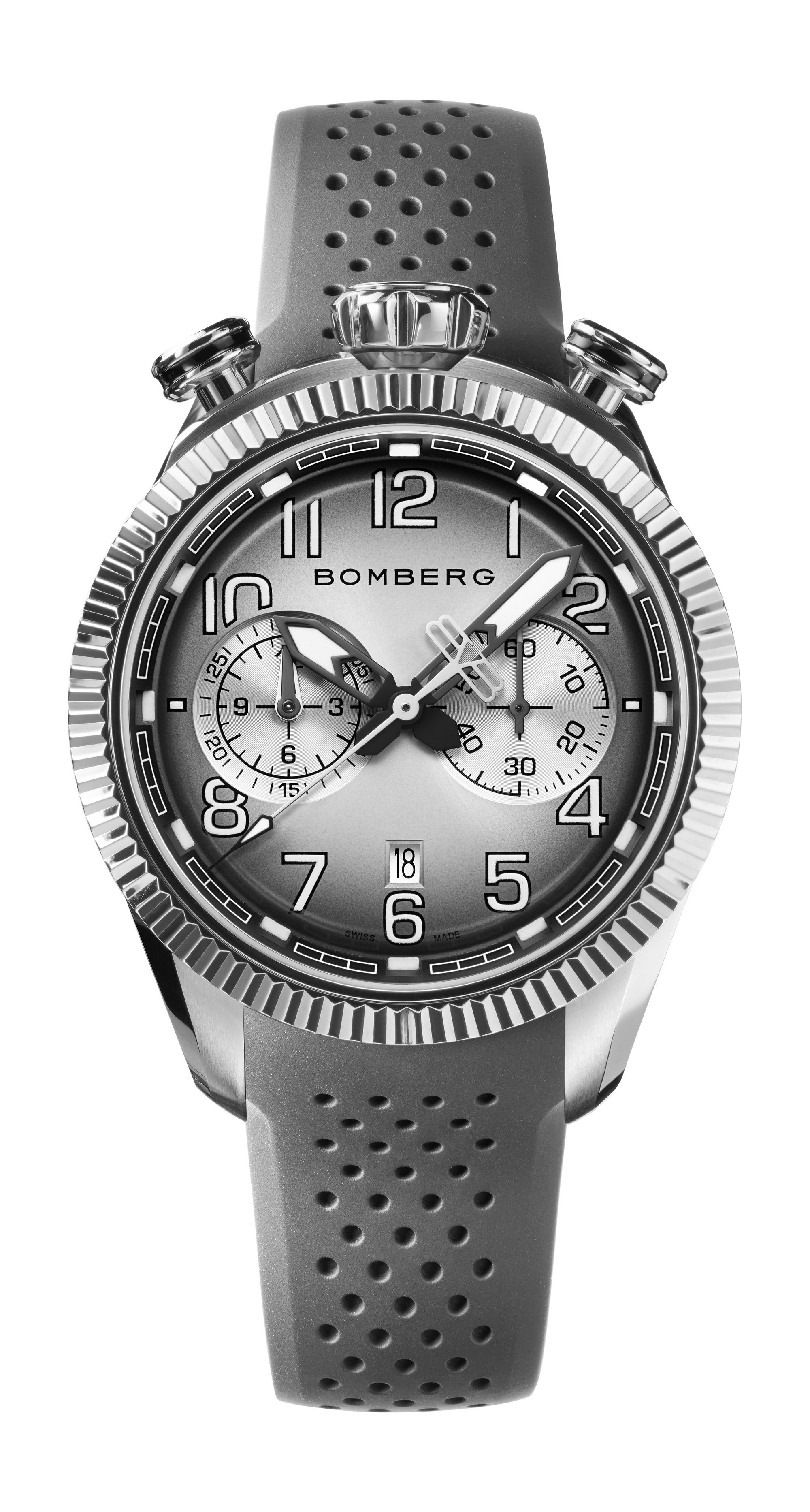 Bomberg BB-68 Smoked Grey luxury timepiece - detailed view