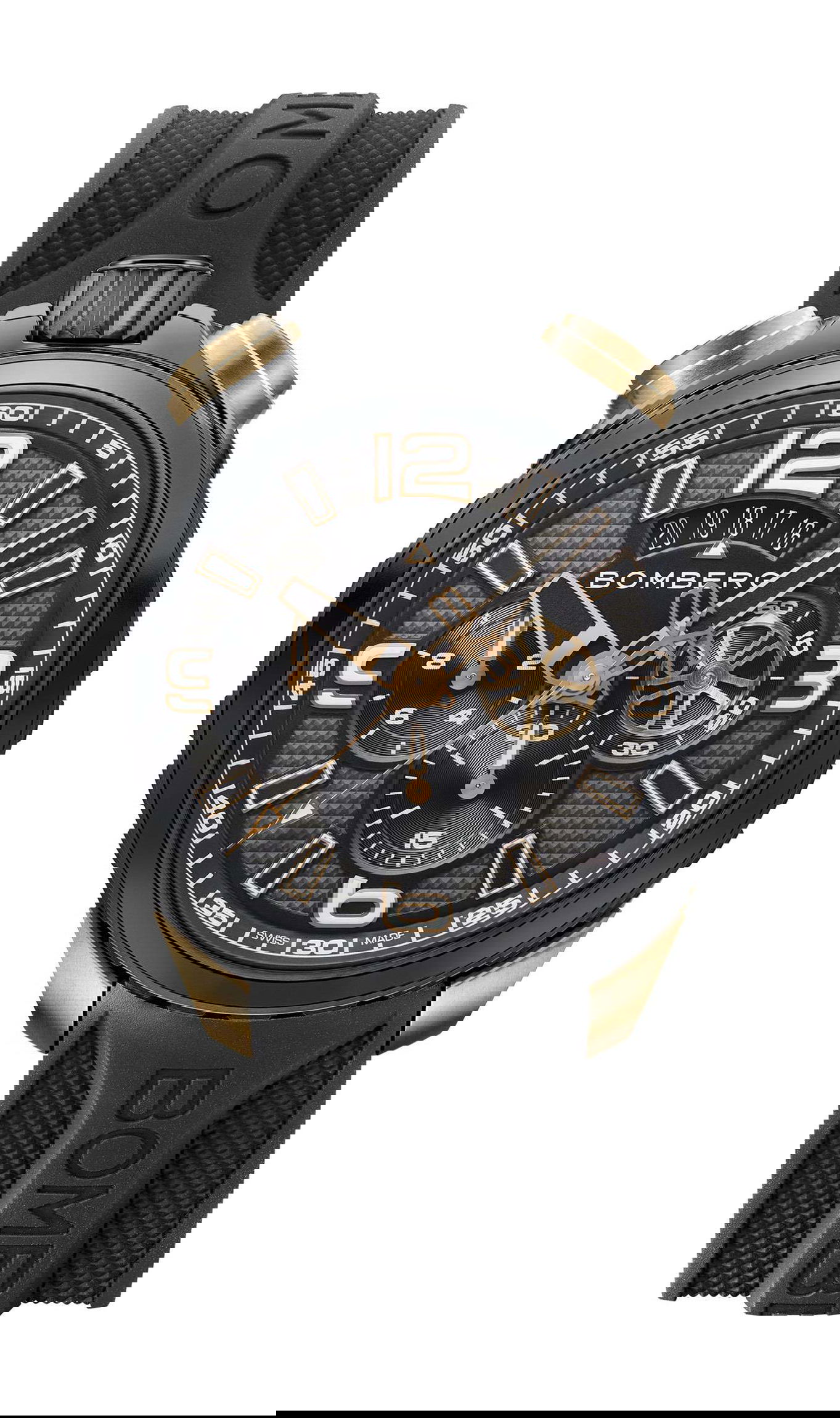 Bomberg BOLT-68 Heritage Gold & Black luxury timepiece - detailed view