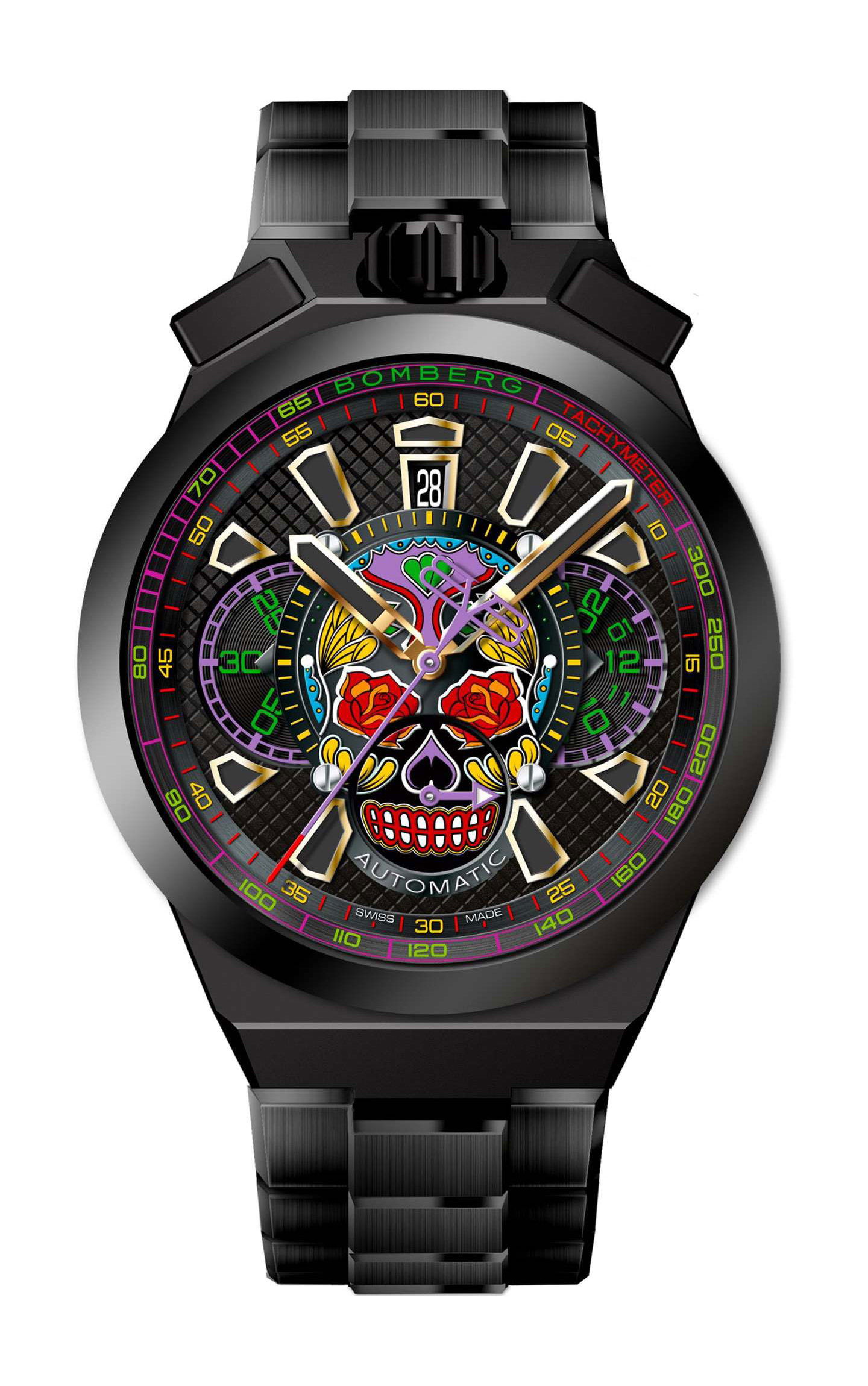 Bomberg BOLT-68 Neo Calaveras luxury timepiece - detailed view