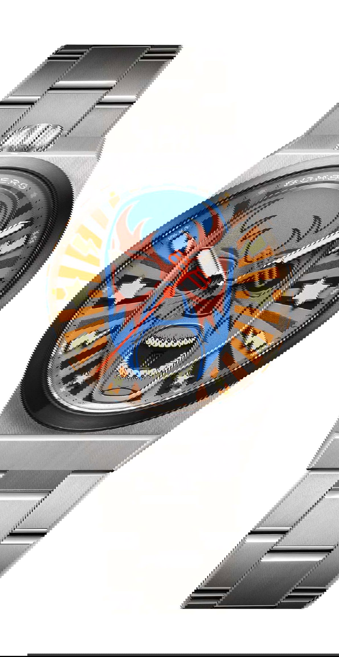 Bomberg BOLT-68 Neo Lucha Libre Blue luxury timepiece - detailed view