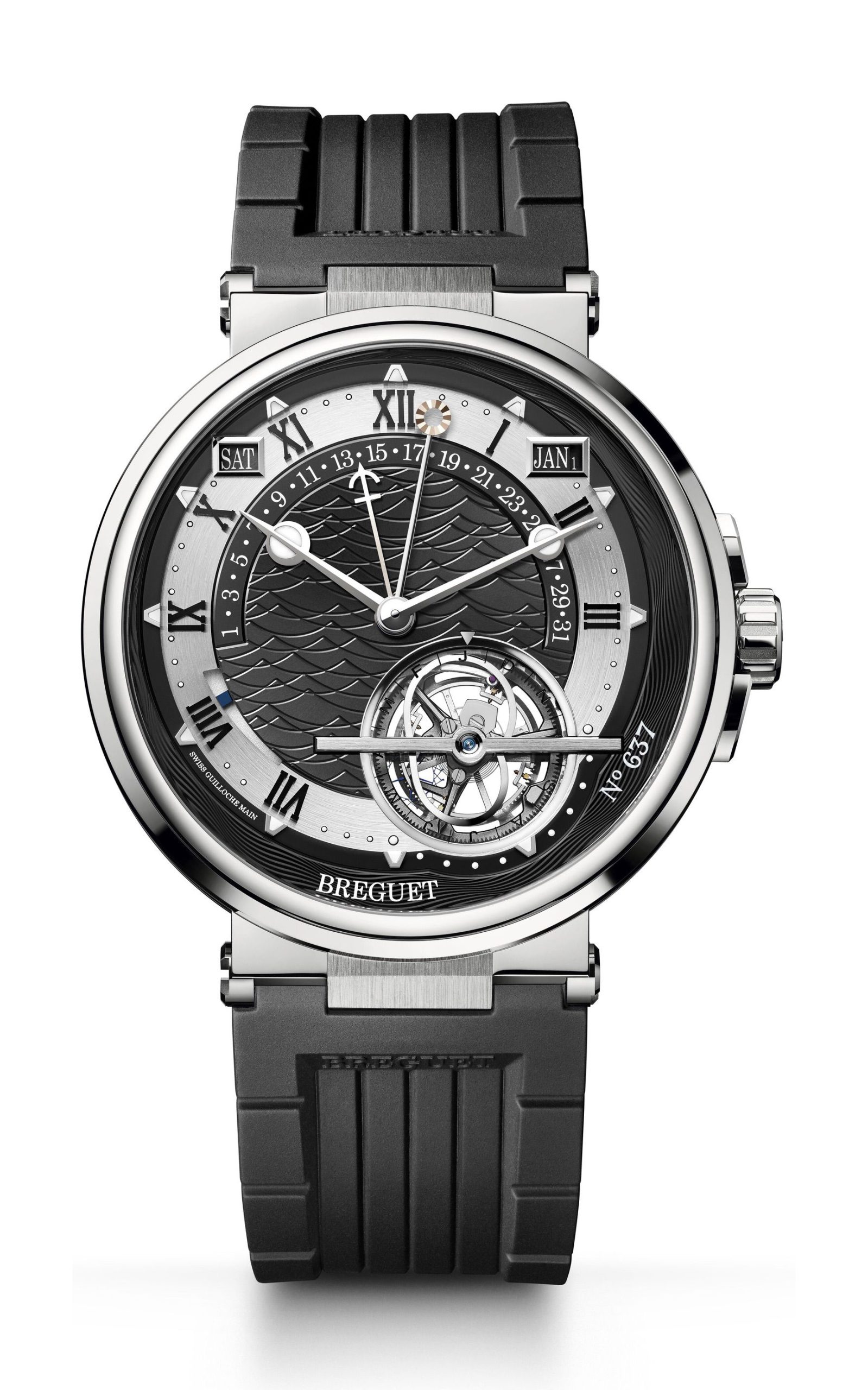 Breguet Marine Tourbillon Equation Marchante 5887 luxury timepiece - detailed view