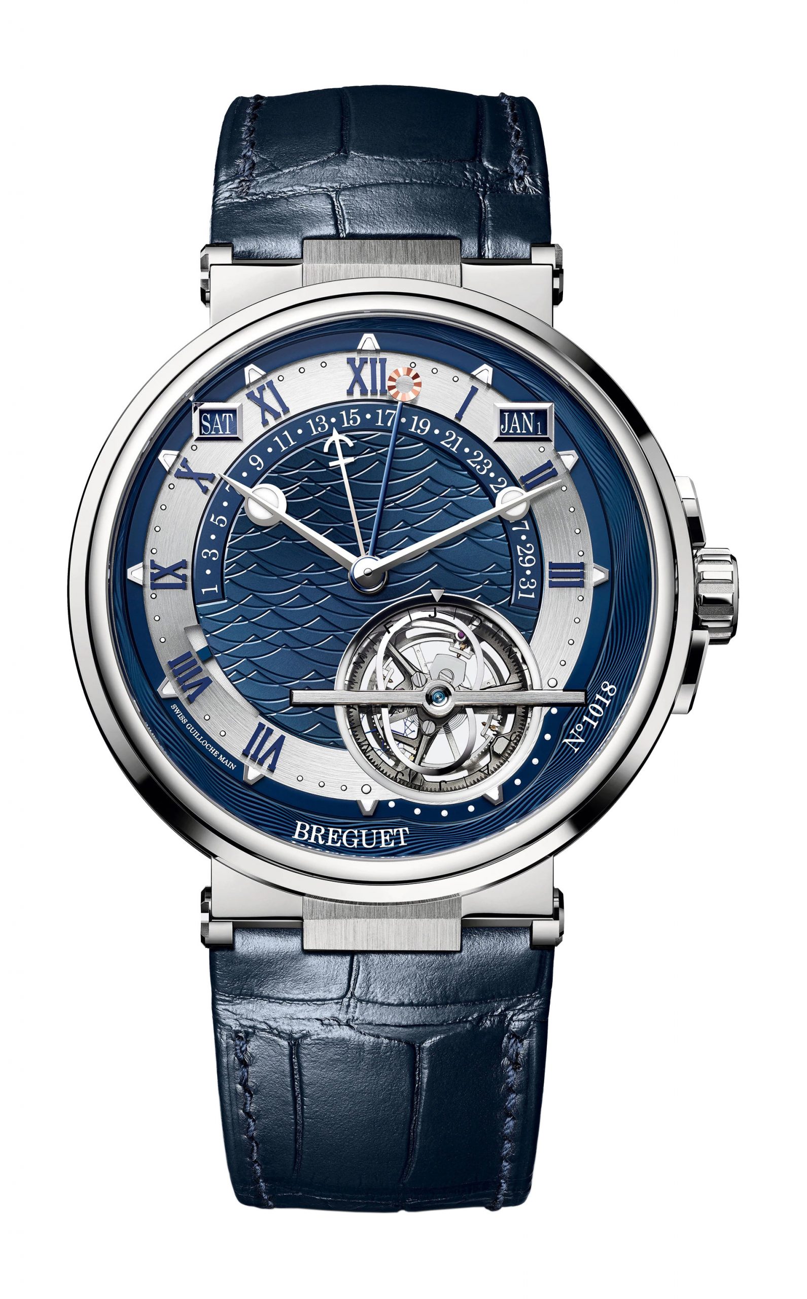 Breguet Marine Tourbillon Équation Marchante 5887 luxury timepiece - detailed view