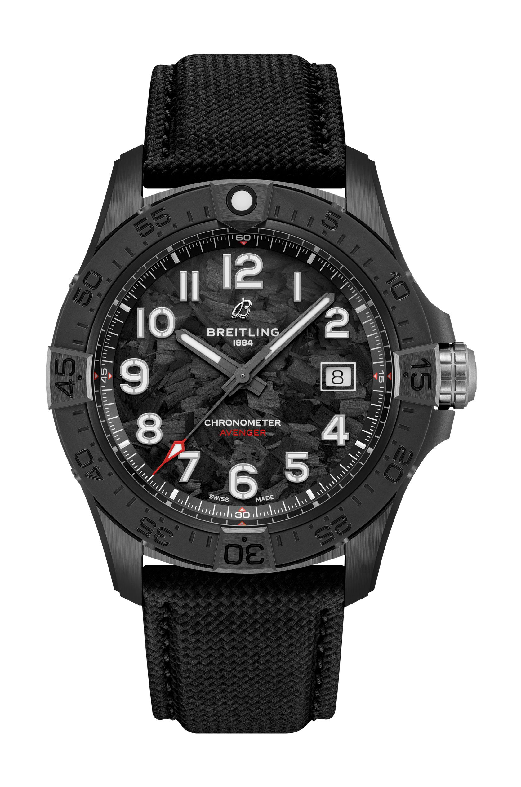 Breitling Avenger Automatic 42 Night Misssion luxury timepiece - detailed view