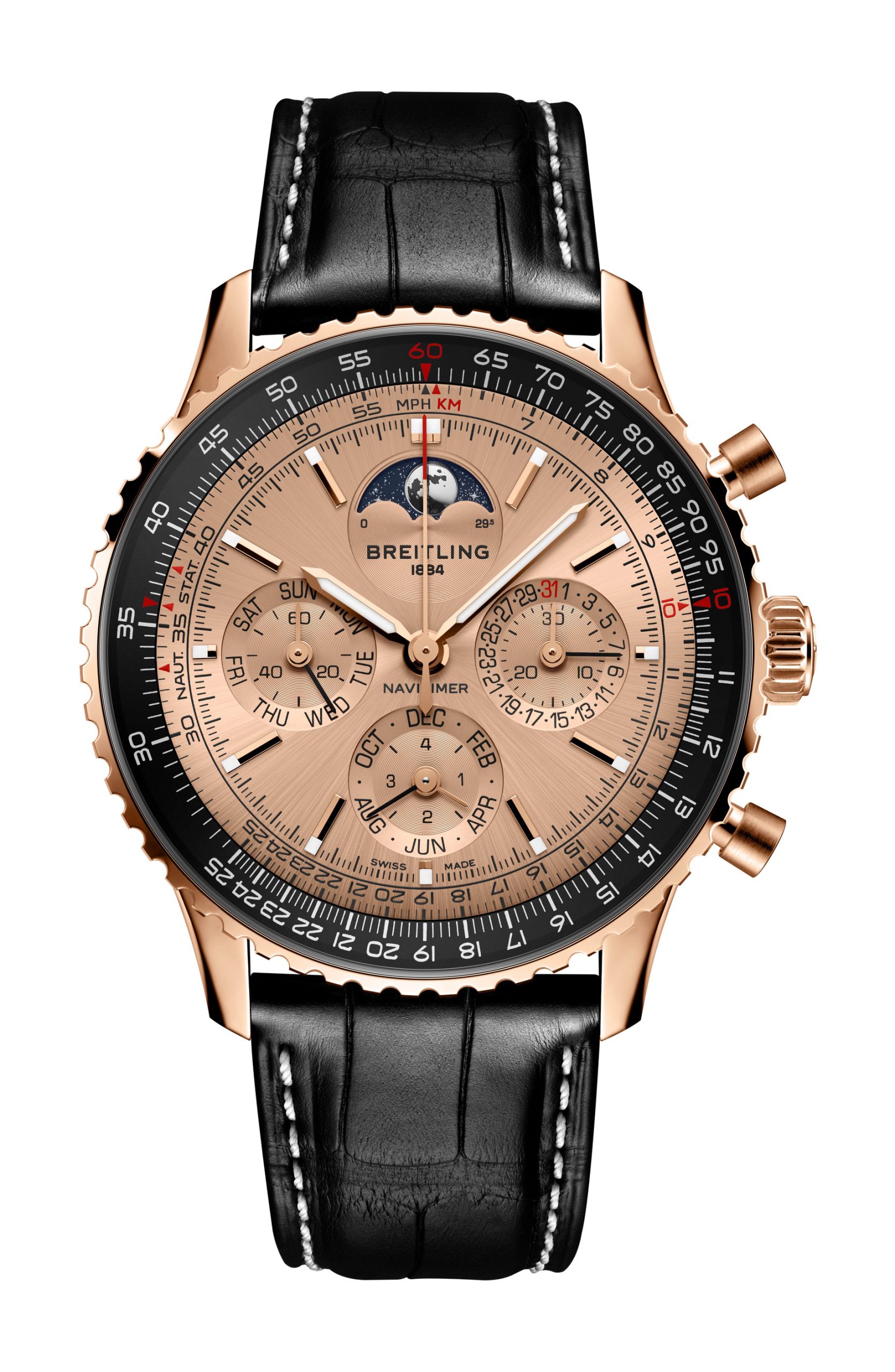 Breitling Navitimer B19 Chronograph 43 Perpetual Calendar 140th Anniversary luxury timepiece - detailed view