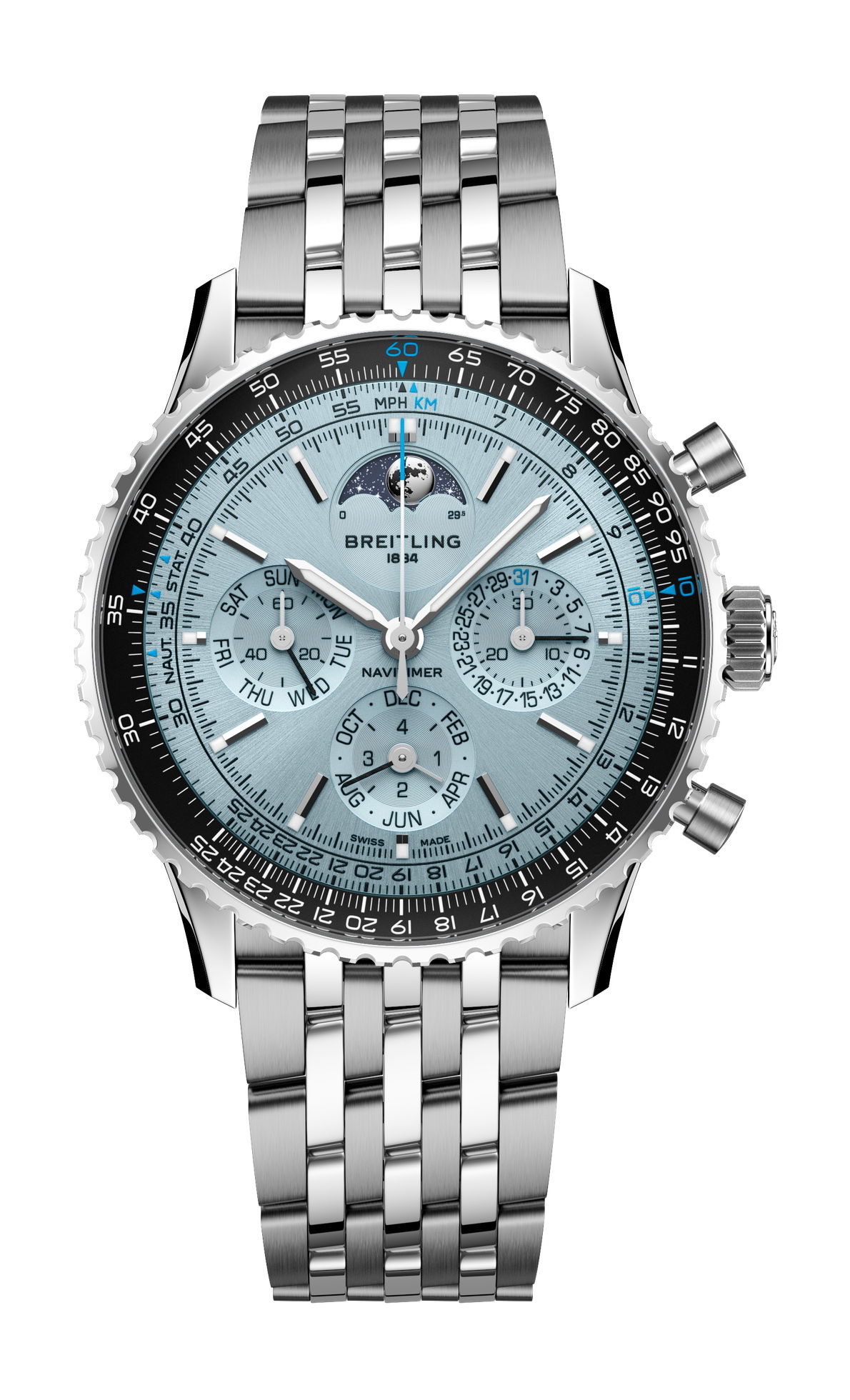 Breitling Navitimer B19 Chronograph 43 Perpetual Calendar luxury timepiece - detailed view