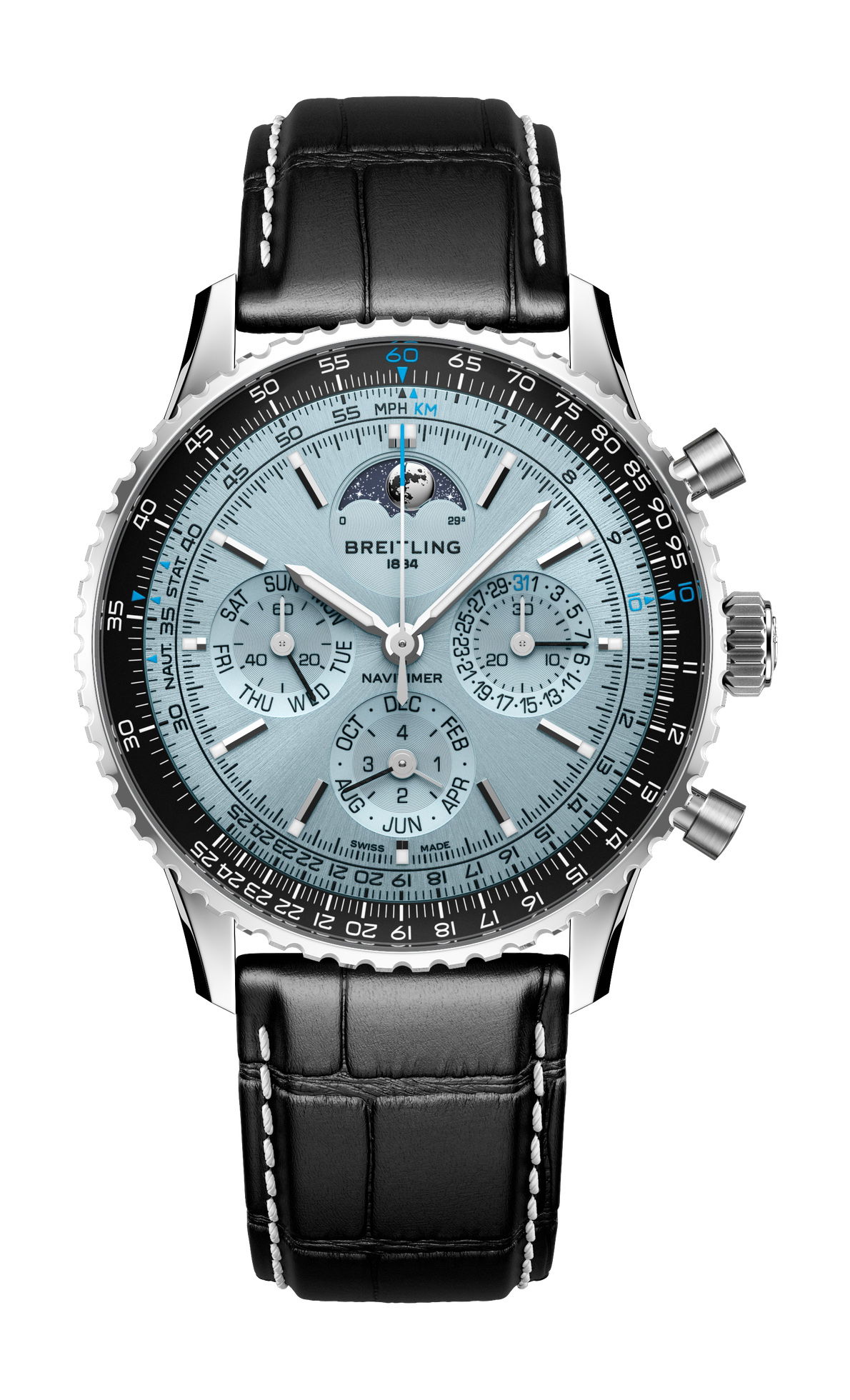 Breitling Navitimer B19 Chronograph 43 Perpetual Calendar luxury timepiece - detailed view