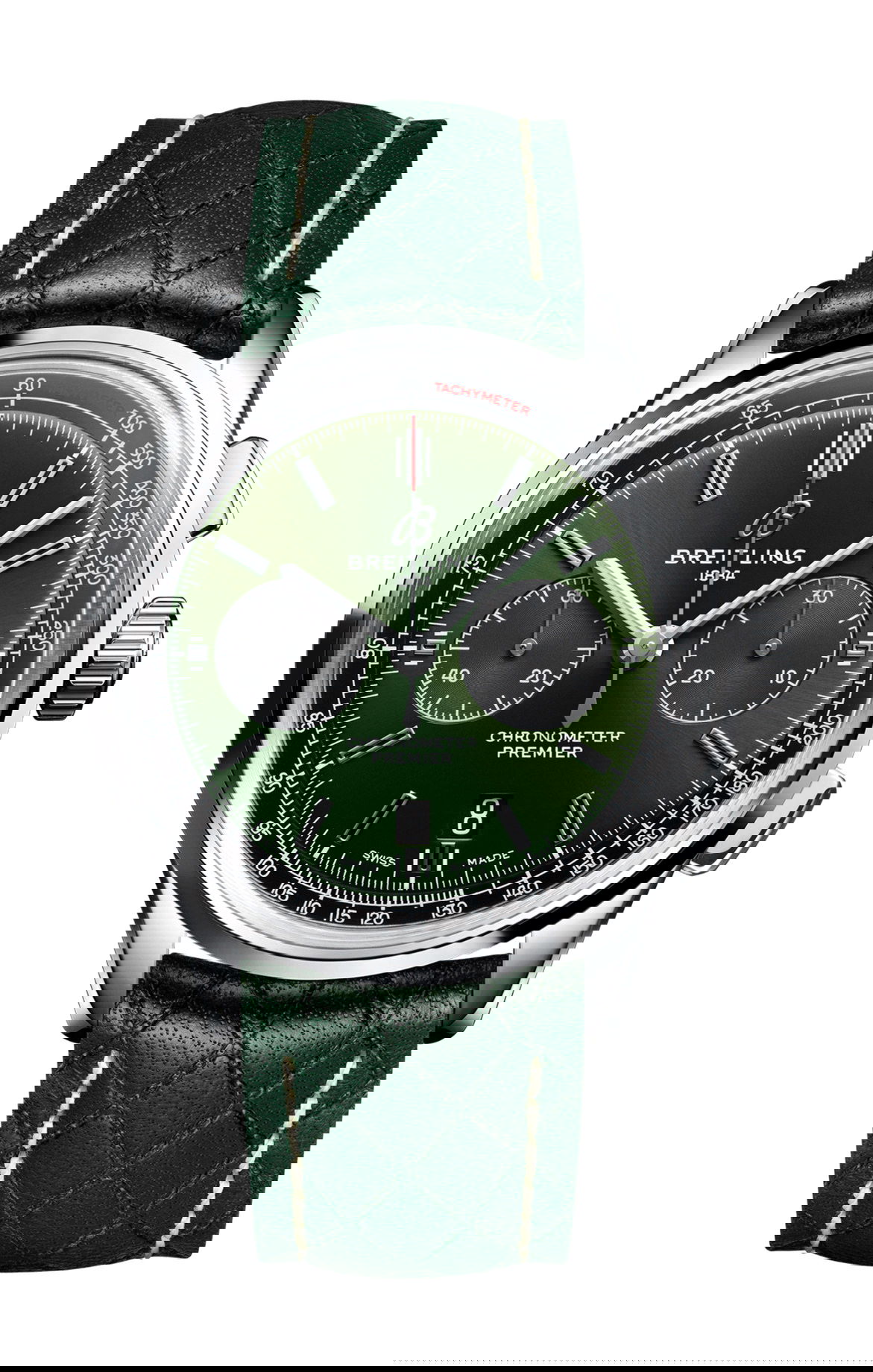 Breitling Premier B01 Chronograph 42 Bentley British Racing Green luxury timepiece - detailed view
