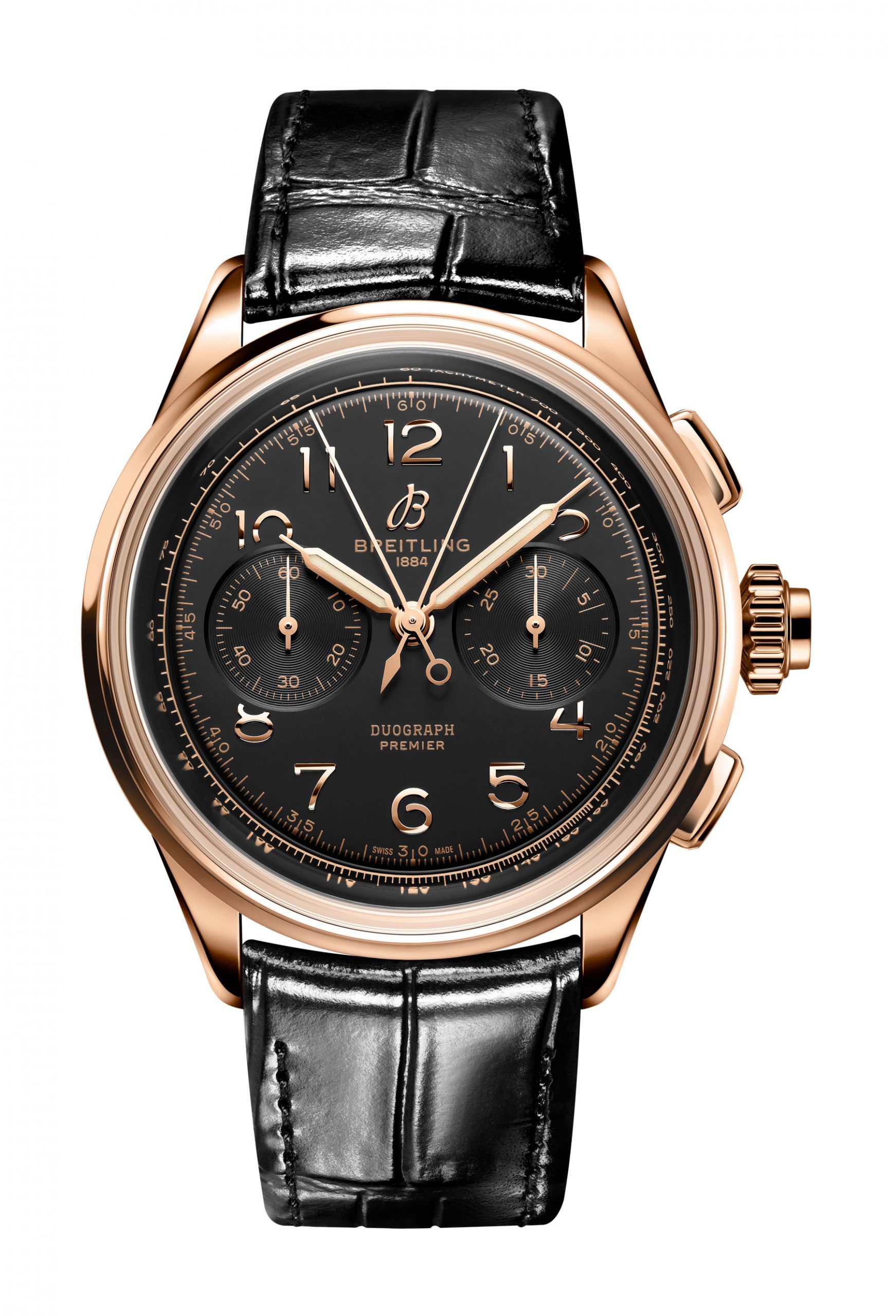 Breitling Premier B15 Duograph 42 luxury timepiece - detailed view