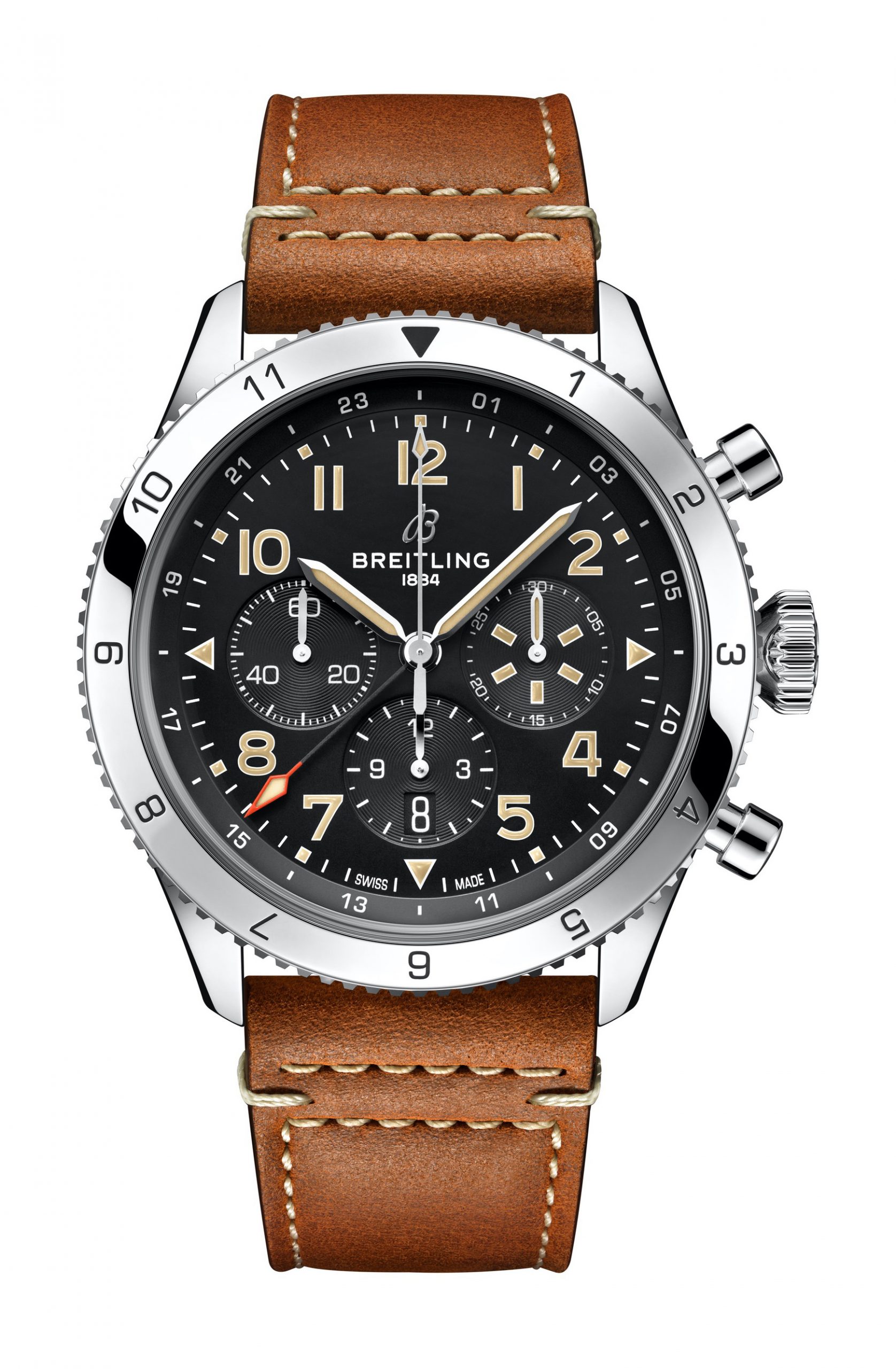 Breitling Super AVI B04 Chronograph GMT 46 P-51 Mustang luxury timepiece - detailed view