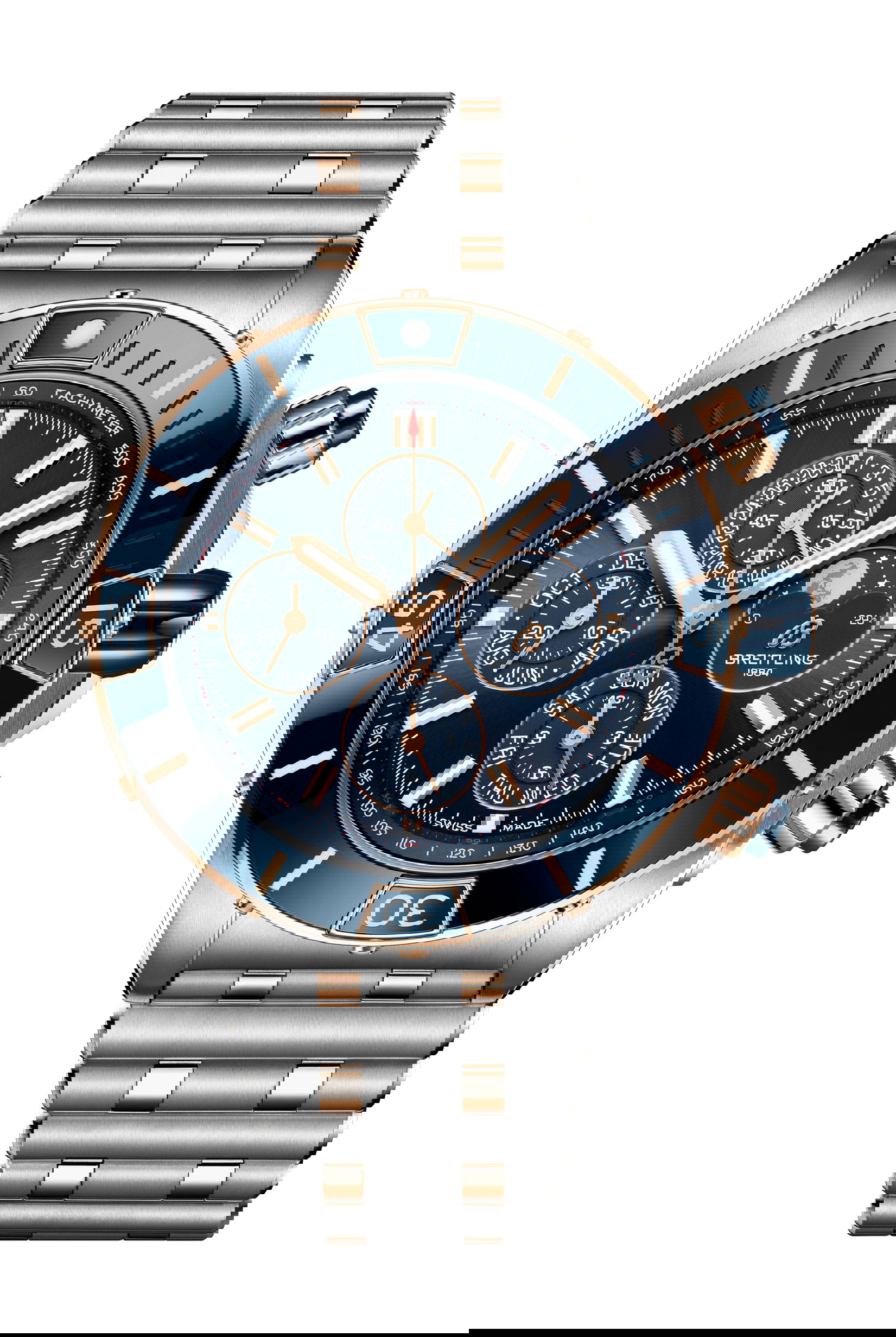 Breitling Super Chronomat 44 Four-Year Calendar luxury timepiece - detailed view